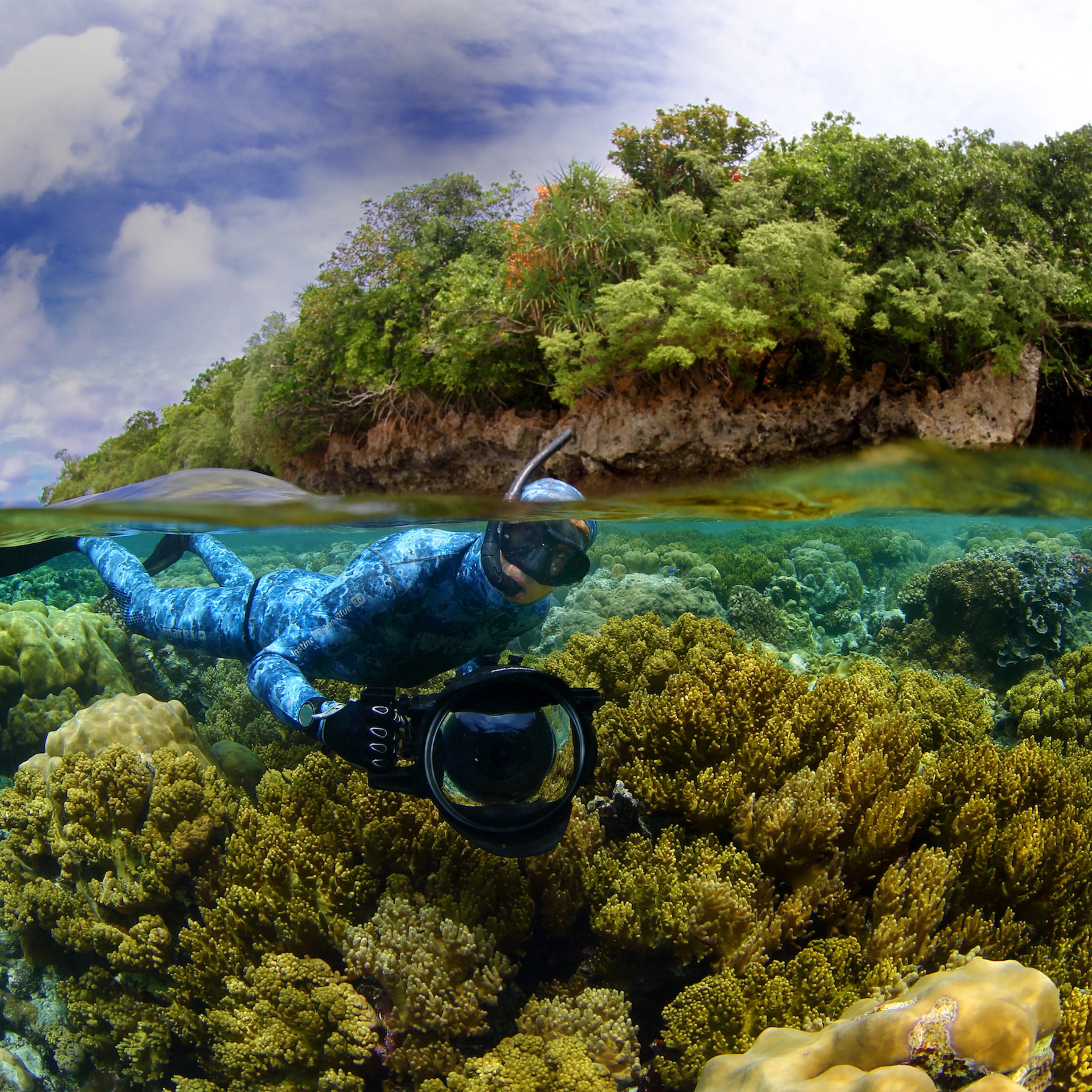 Enric Sala, NationalGeographic Explorer in Residence and Pristine Seas Founder, is seen exploring the reefs in Palau.