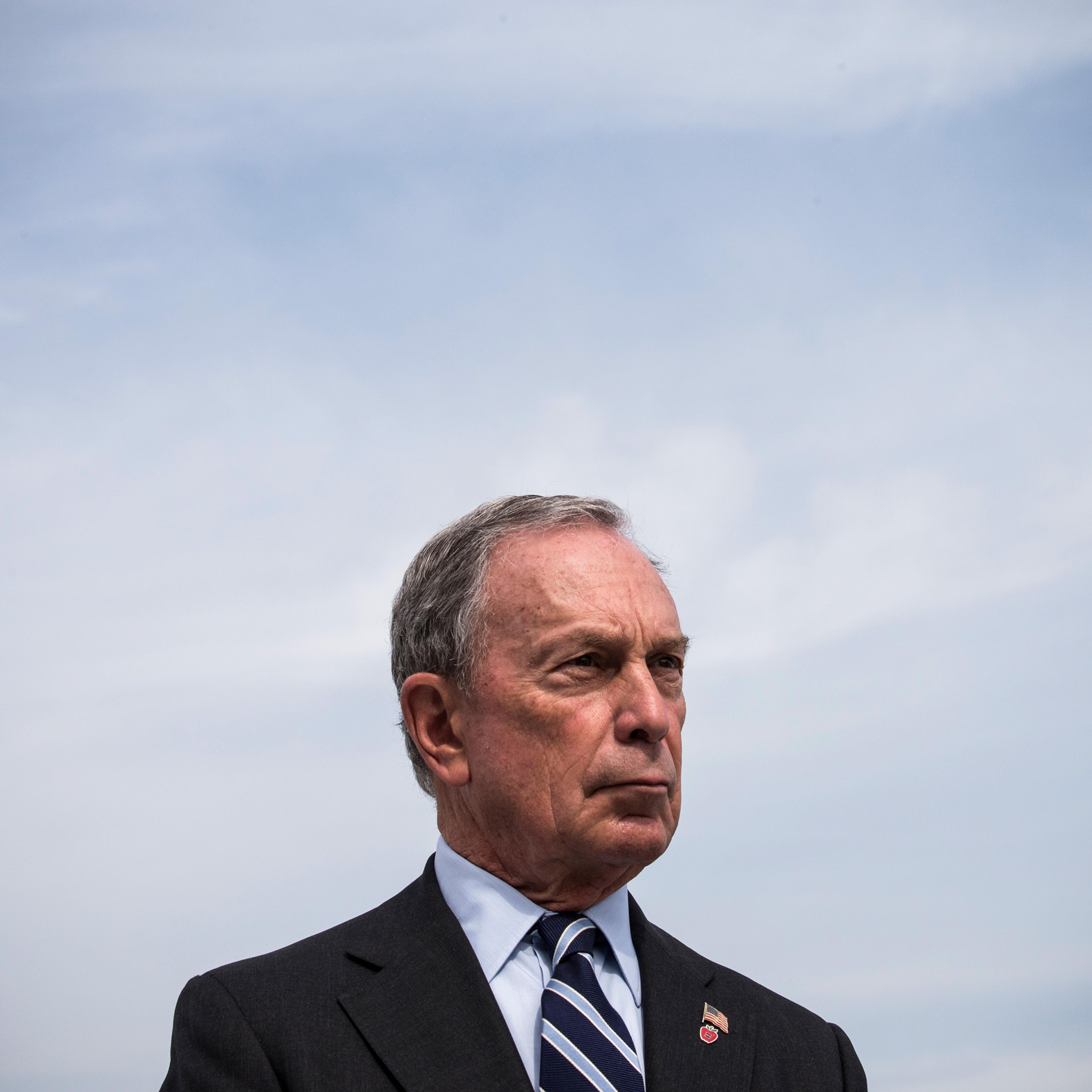 Former New York City Mayor Michael Bloomberg unveils a Hurricane Sandy Recovery Report at a press conference with U.S. Secretary for Housing and Urban Development Shaun Donovan (not seen) on Aug. 19, 2013 in the Brooklyn Borough of New York City.