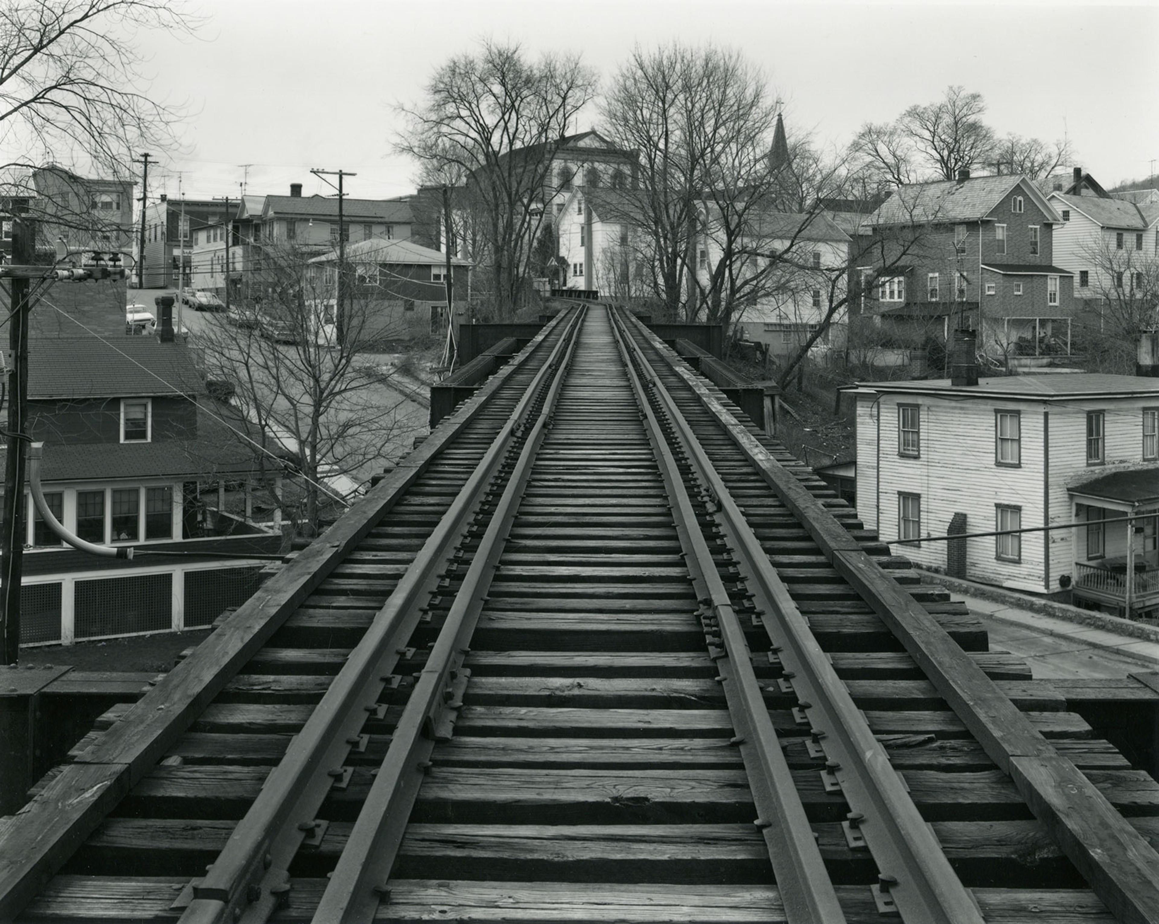 Urban Landscapes, Joseph Bellows Gallery, Calif.: Sept. 10 - Oct. 28 (Caption: George Tice, Railroad Bridge, High Bridge, N.J., 1974)