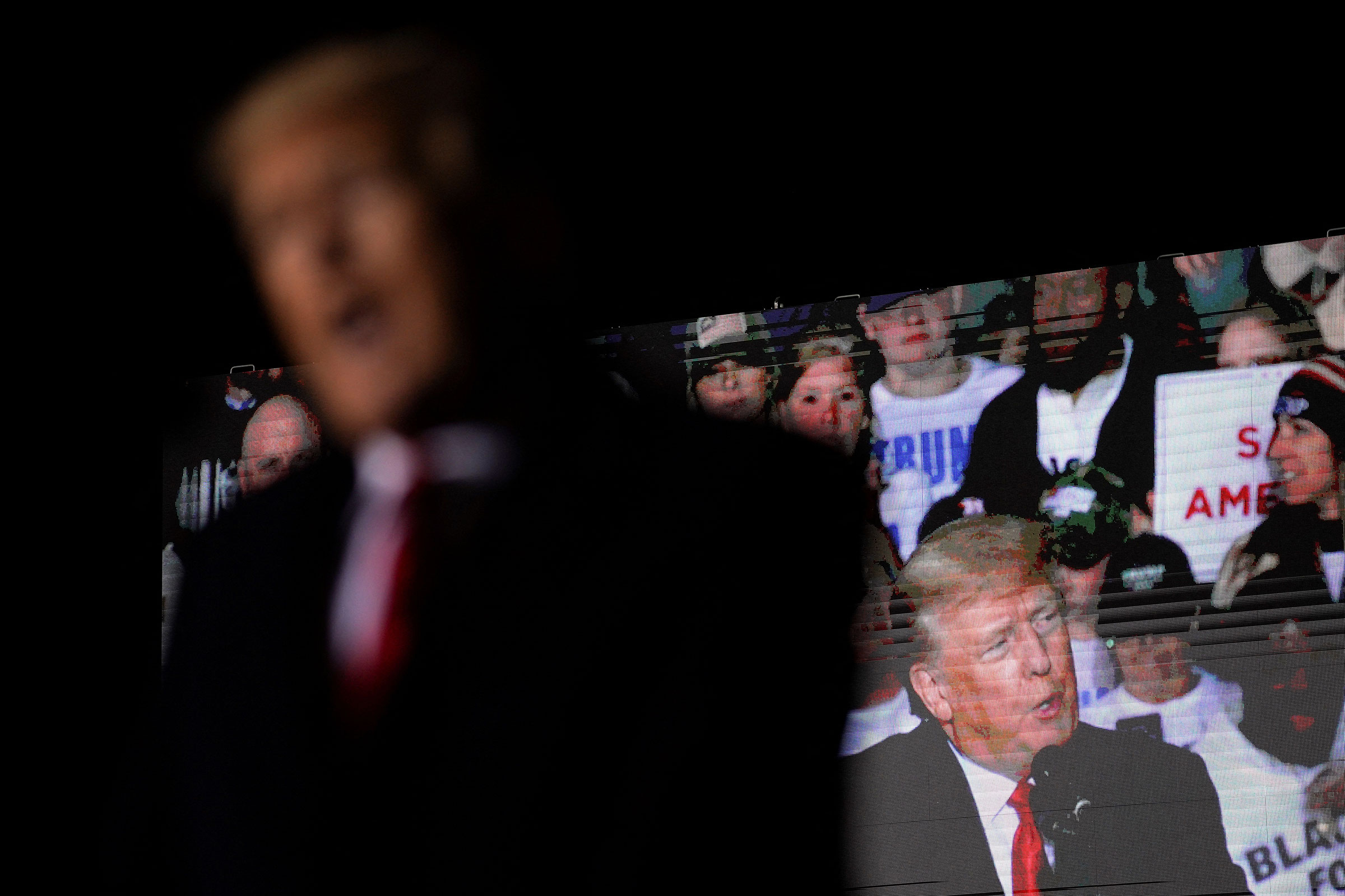 Donald Trump holds a rally in Conroe, Texas