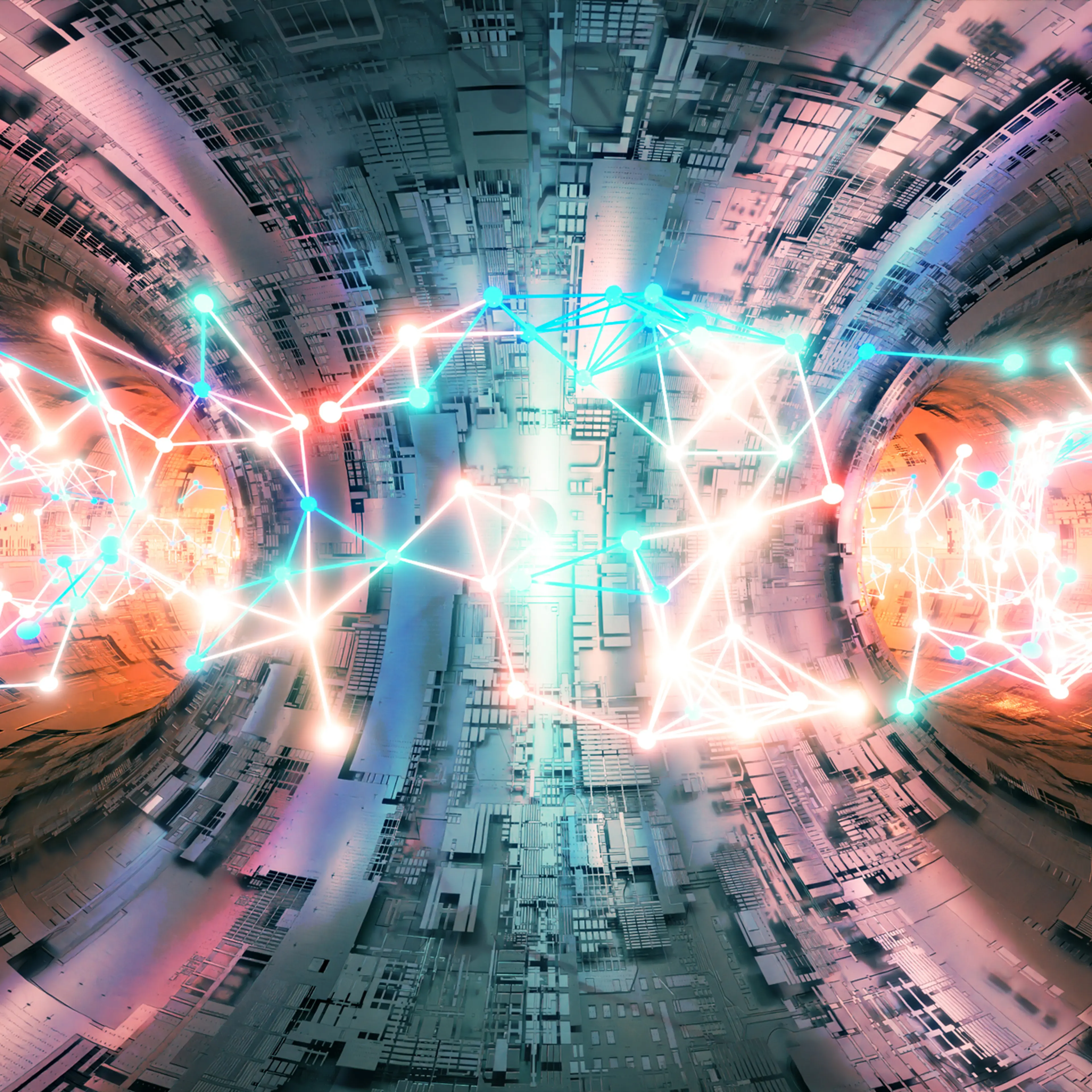 Nuclear fusion reactor tokamak concept.