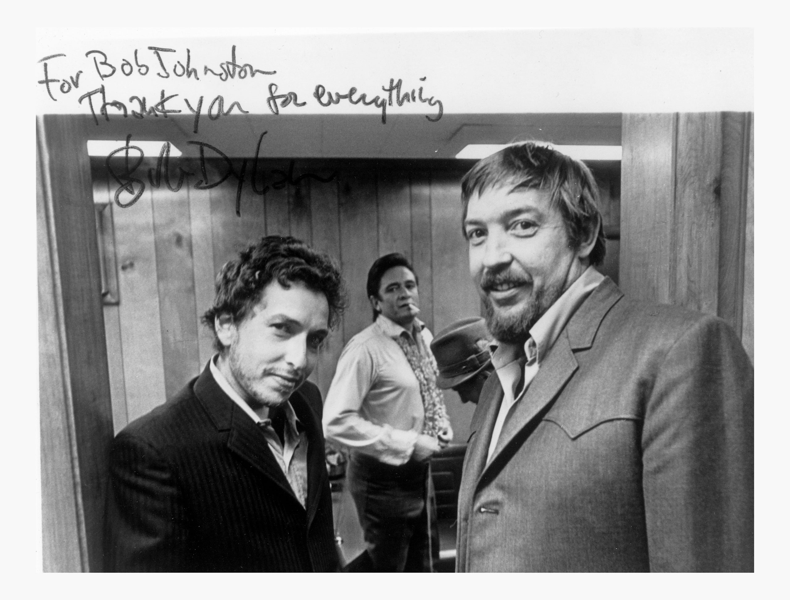 Bob Dylan, Johnny Cash and Bob Johnston.