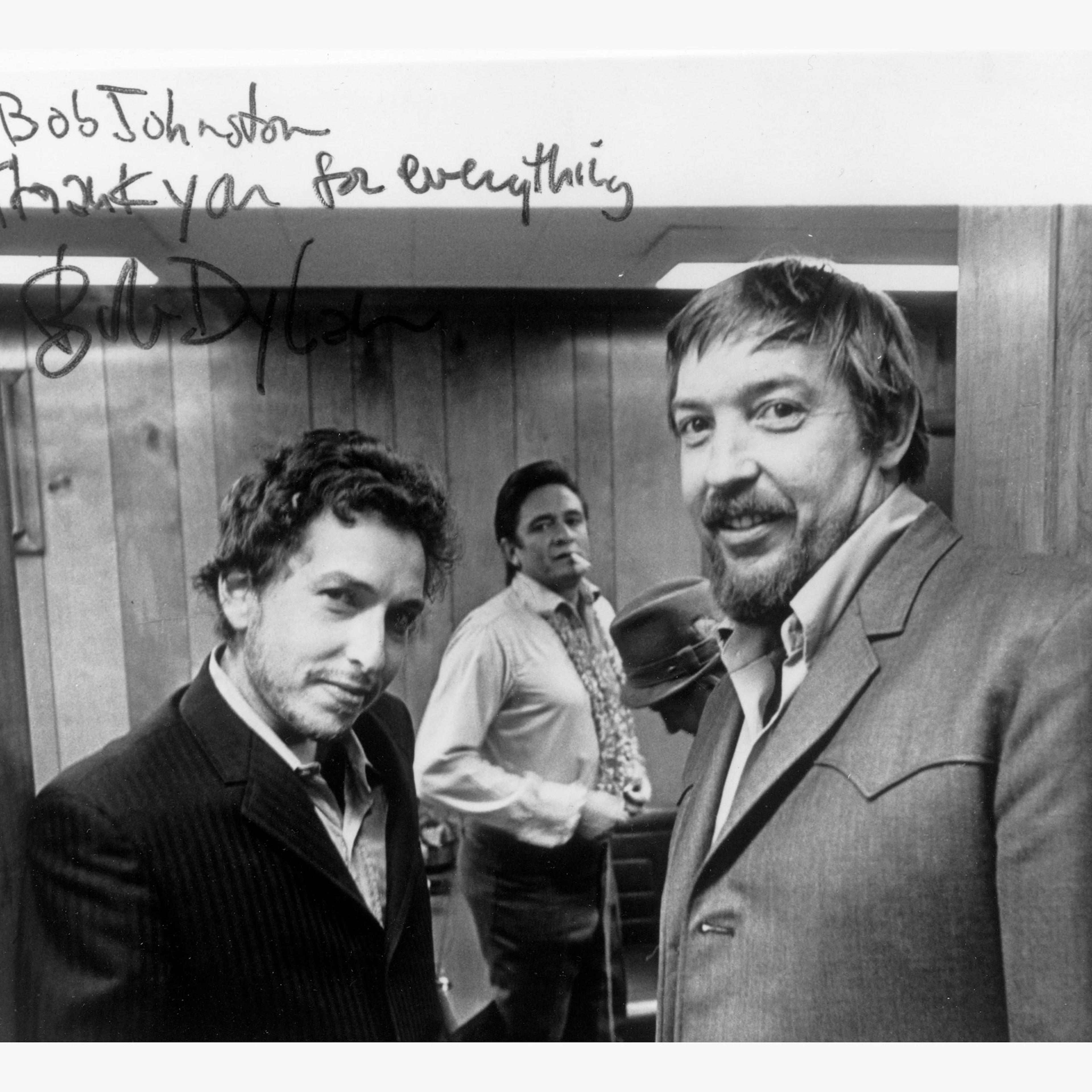 Bob Dylan, Johnny Cash and Bob Johnston.
