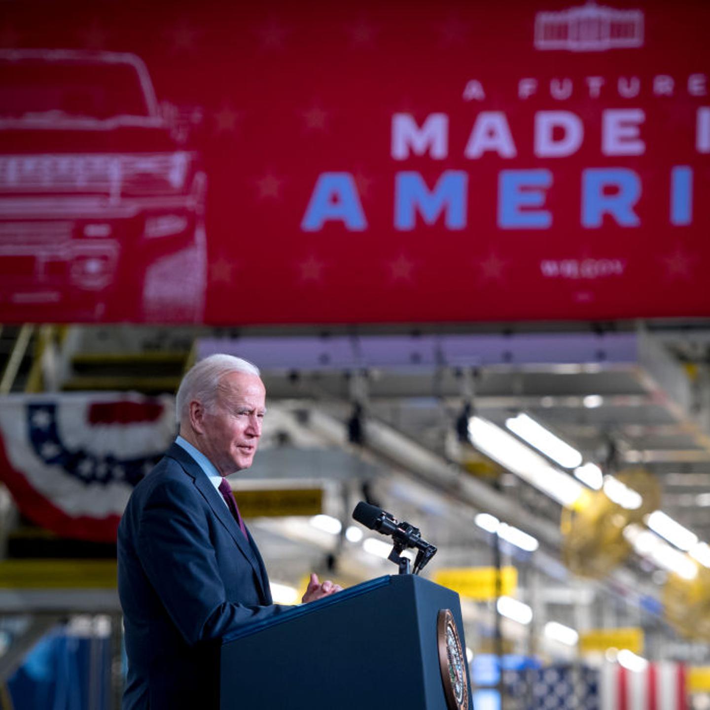 President Biden Visits GM ZERO Factory In Detroit
