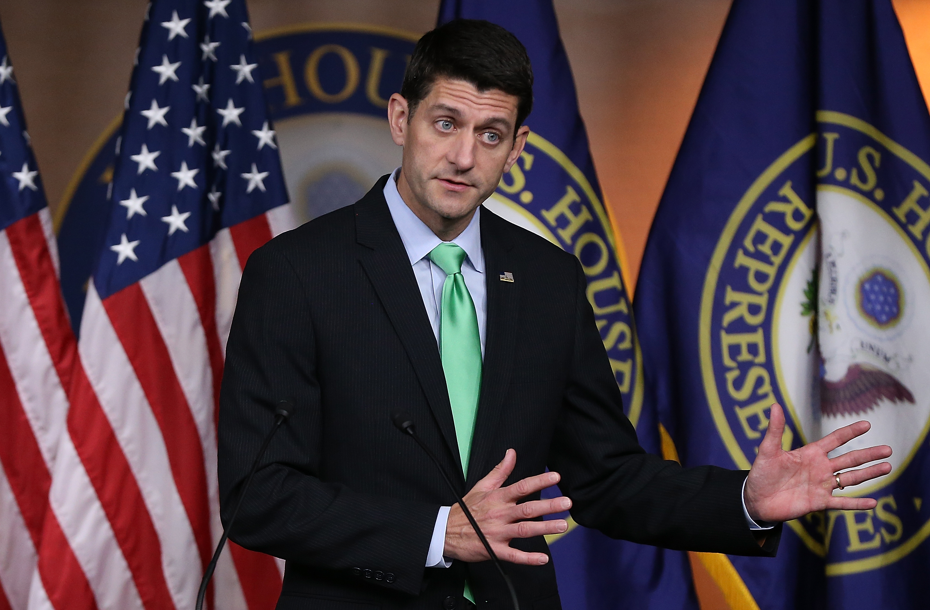 Paul Ryan Holds Weekly Media Briefing At The Capitol