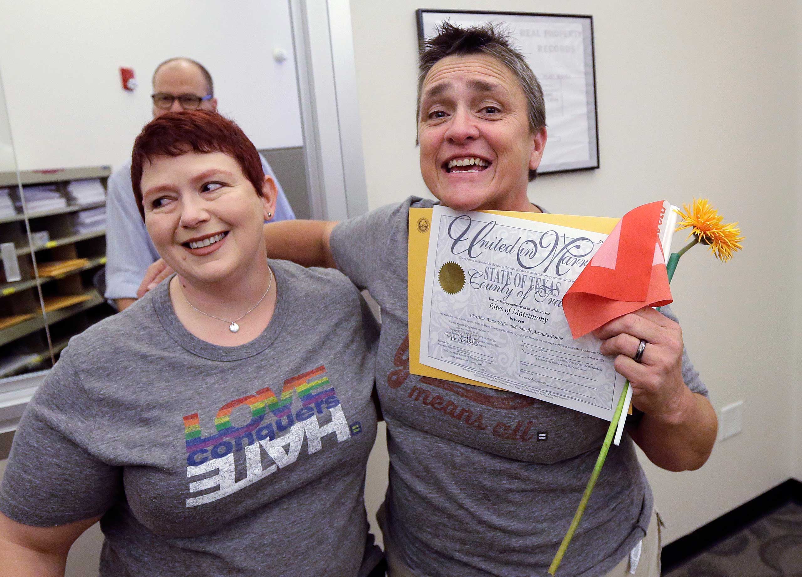 Same Sex Couples Newlyweds Gay Marriage Supreme Court