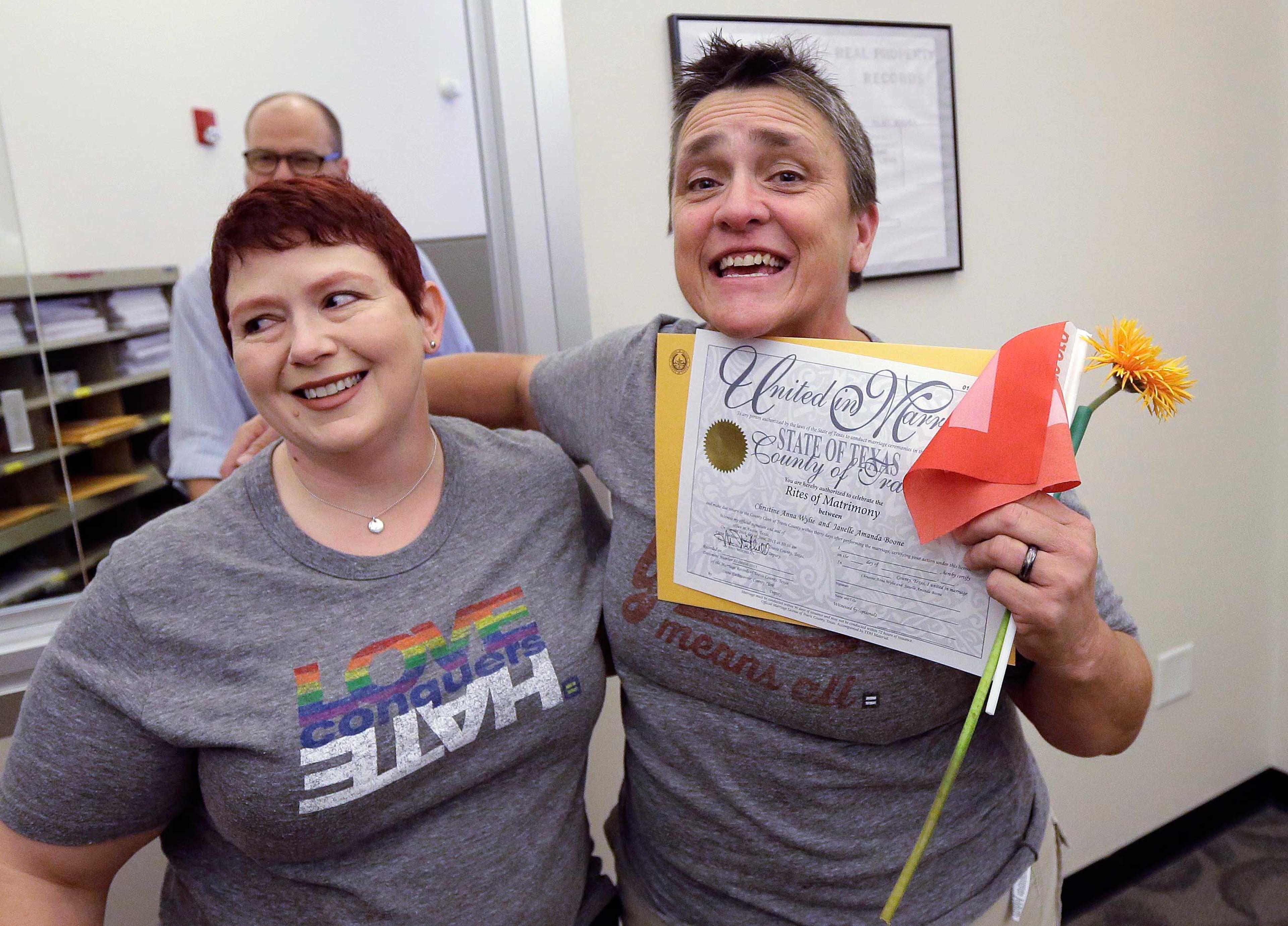 Same Sex Couples Newlyweds Gay Marriage Supreme Court