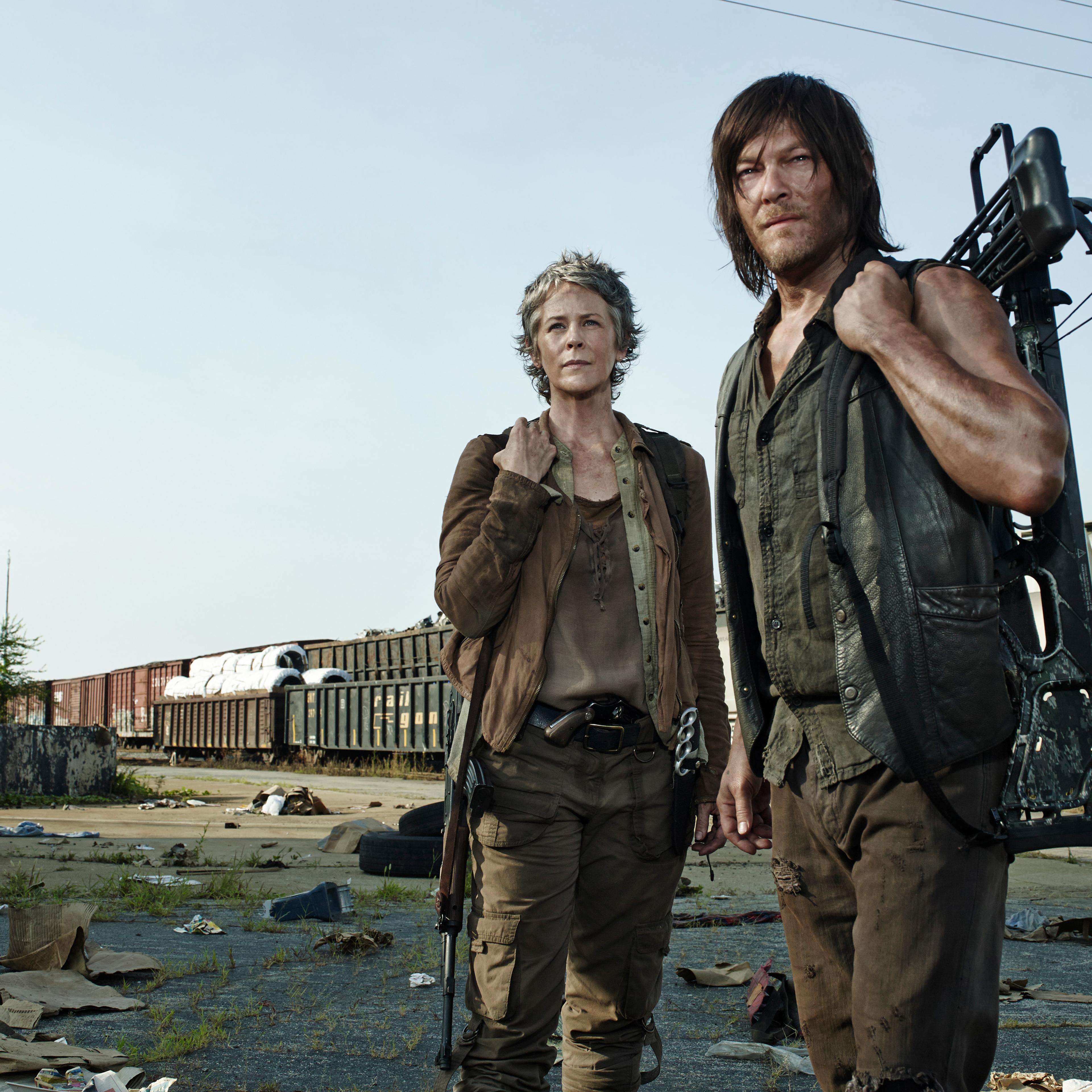 Melissa McBride as Carol Peletier and Norman Reedus as Daryl Dixon - The Walking Dead _ Season 5, Gallery - Photo Credit: Frank Ockenfels 3/AMC