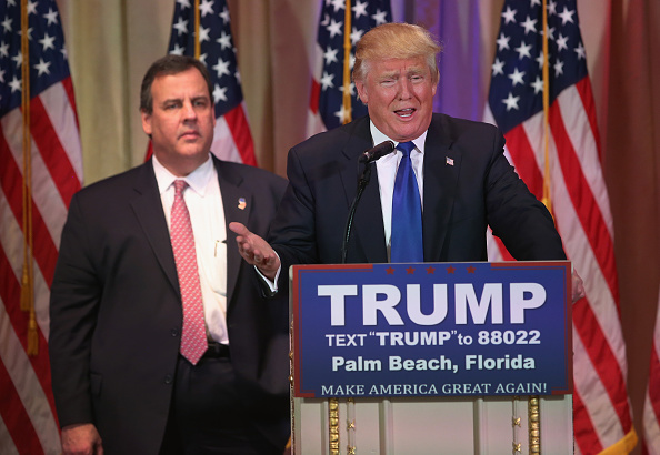Republican Presidential frontrunner Donald Trump speaks to the media at his Mar-A-Lago Club on Super Tuesday, March 1, 2016 in Palm Beach, Florida.