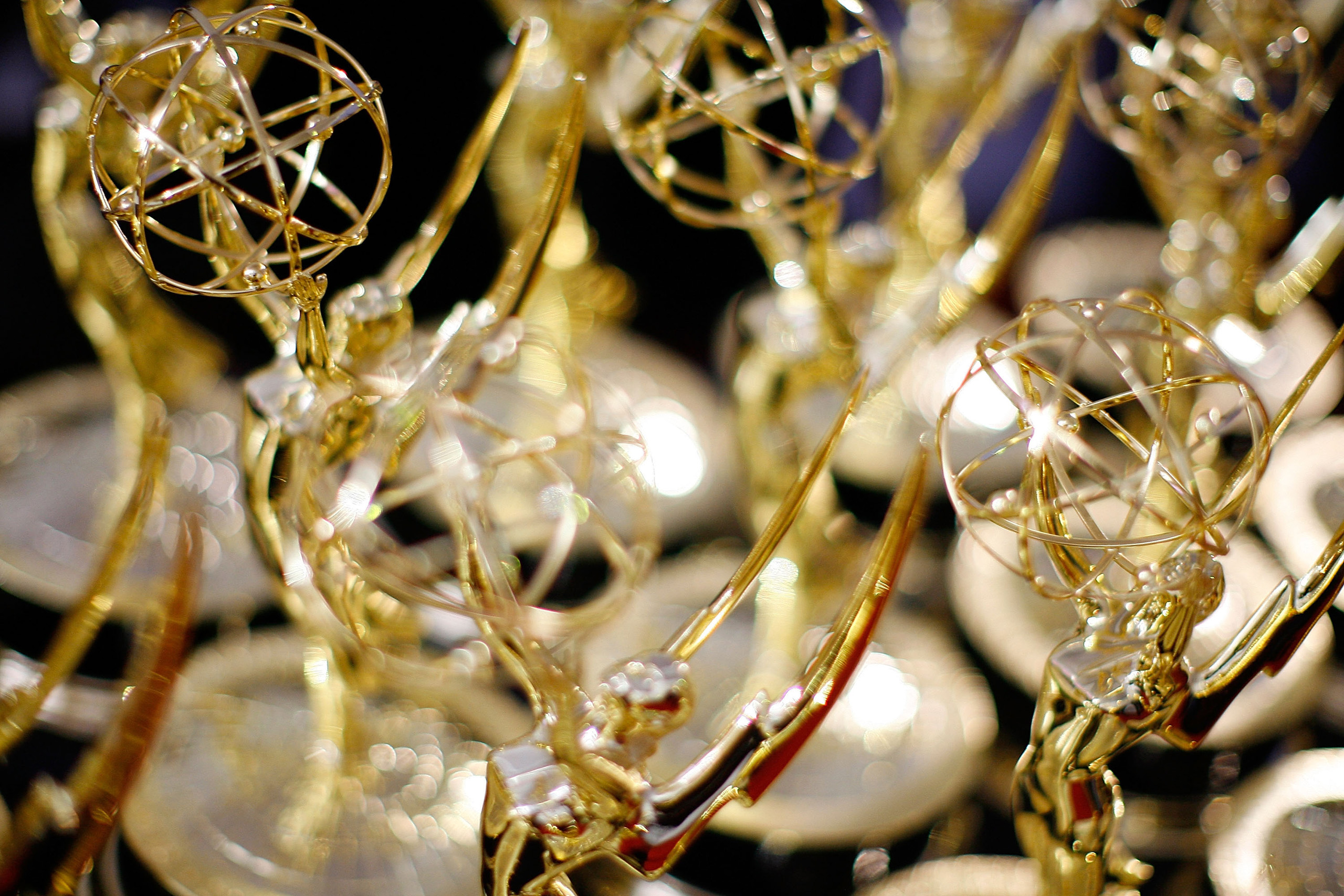 A stack of awards behind the scenes at the 59th Primetime EMMY Awards at the Shrine Auditorium in Los Angeles on Sept. 16, 2007.