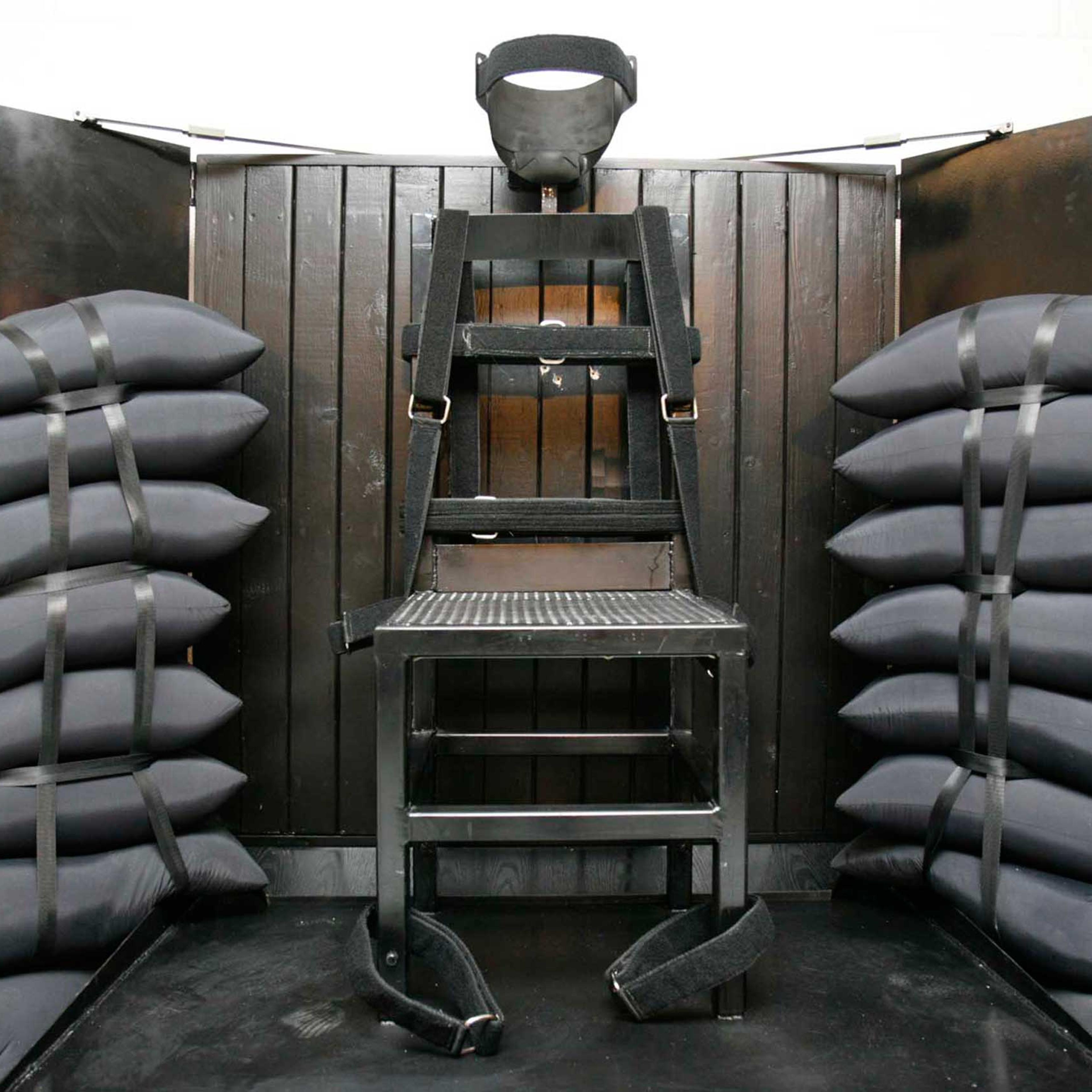 The firing squad execution chamber at the Utah State Prison in Draper, Utah in 2010.