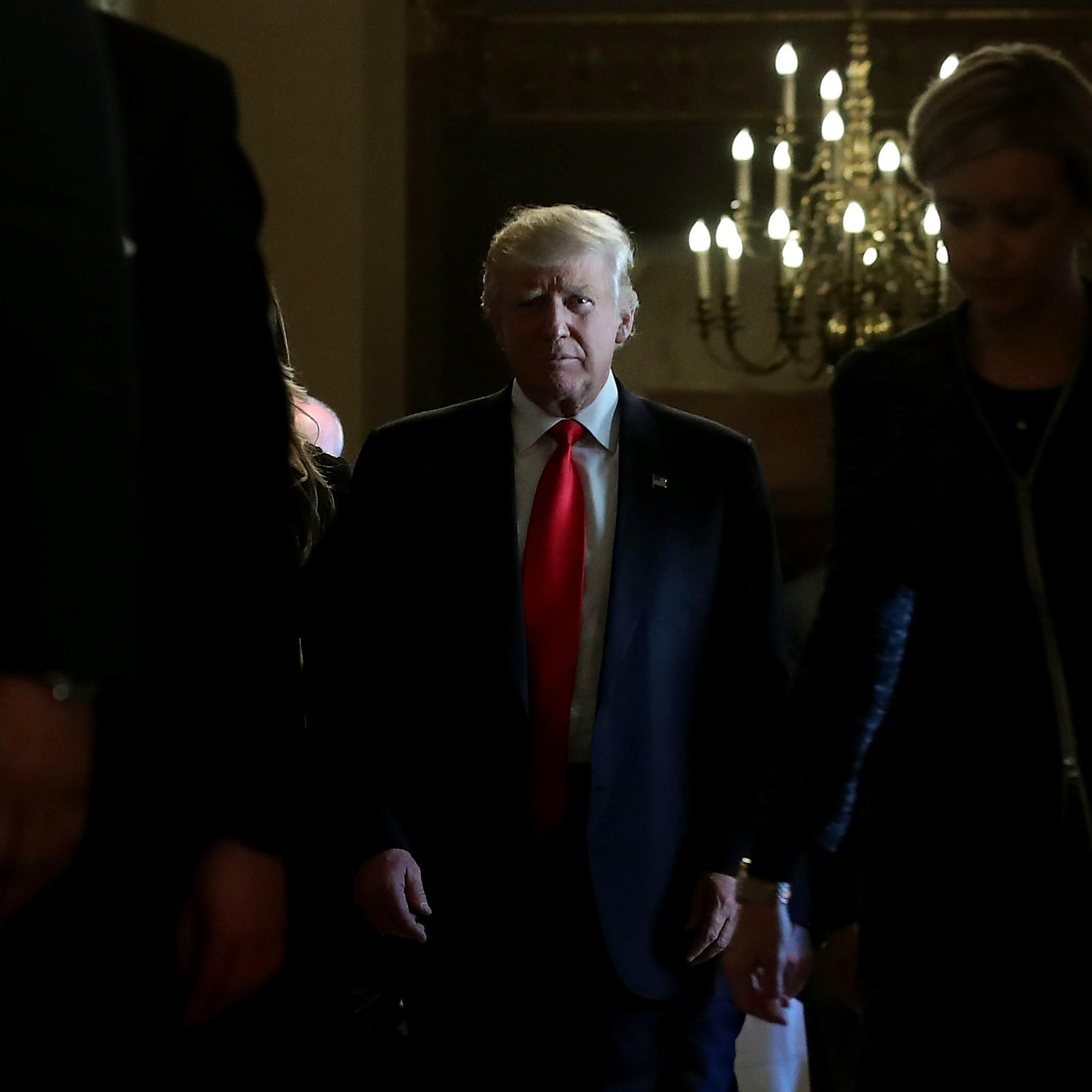 Mitch McConnell Meets With Trump And Pence On Capitol Hill