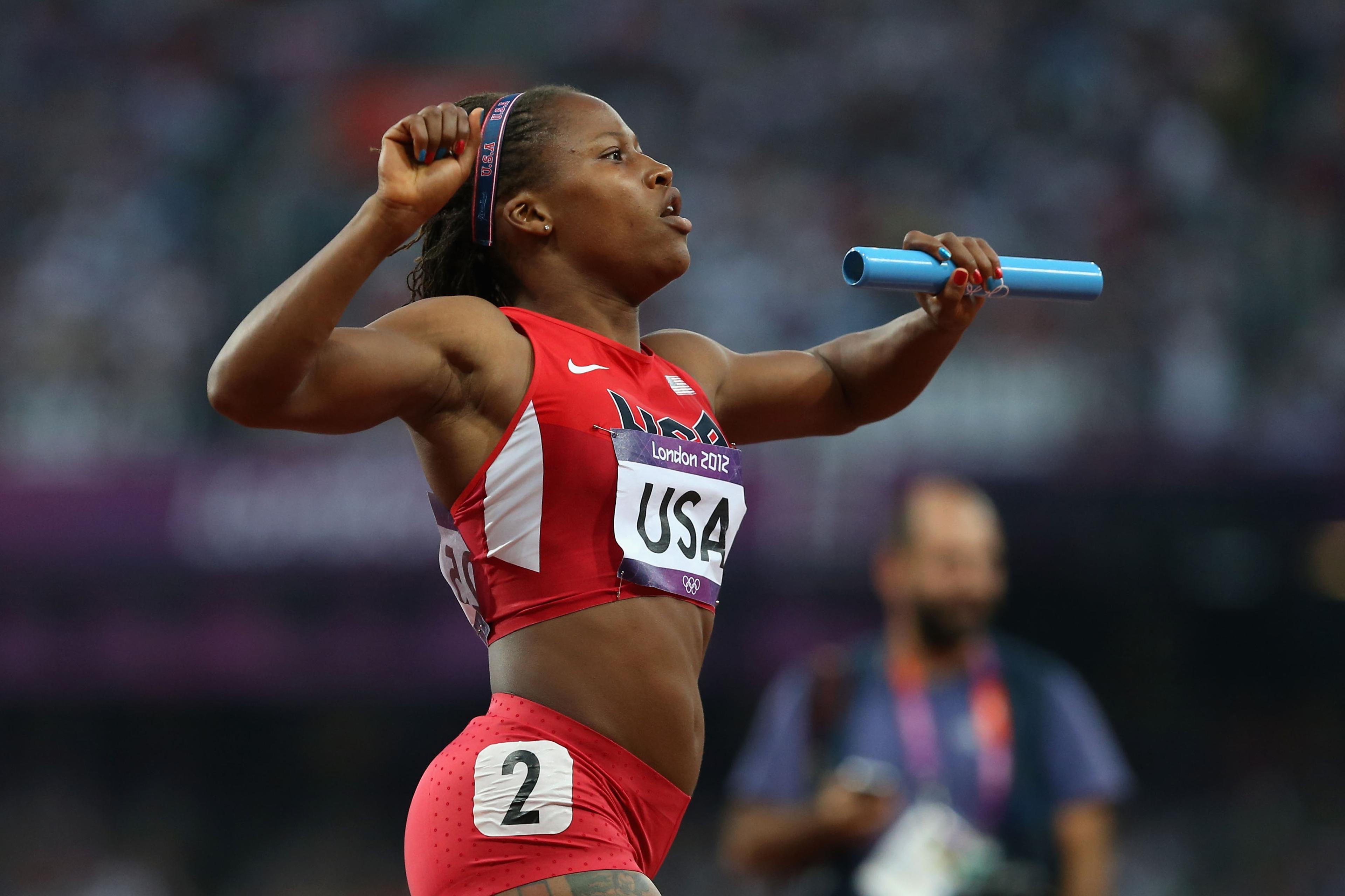 Lauryn Williams competing in the London Olympics