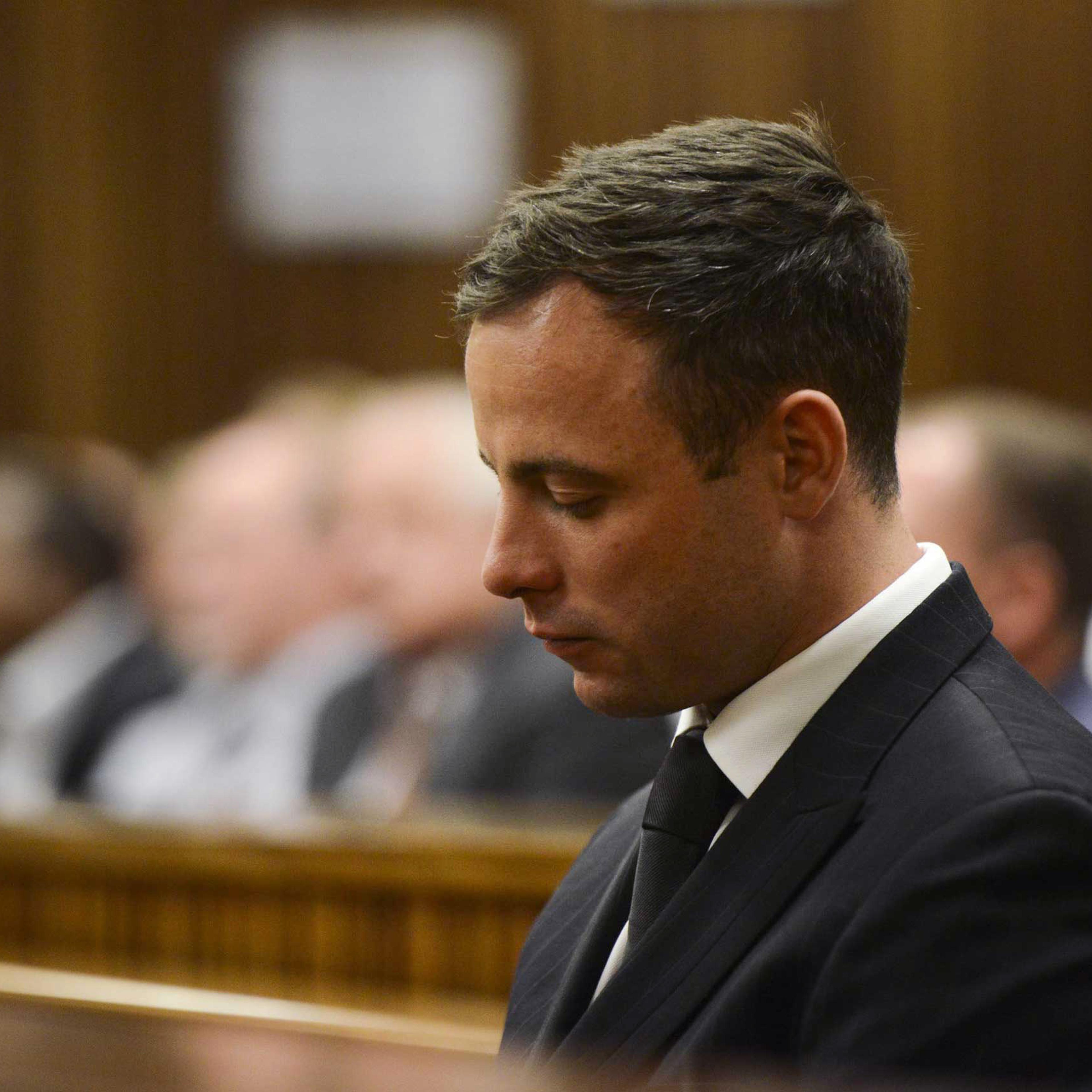 Oscar Pistorius after he is sentenced at the Pretoria High Court on October 21, 2014, in Pretoria, South Africa.