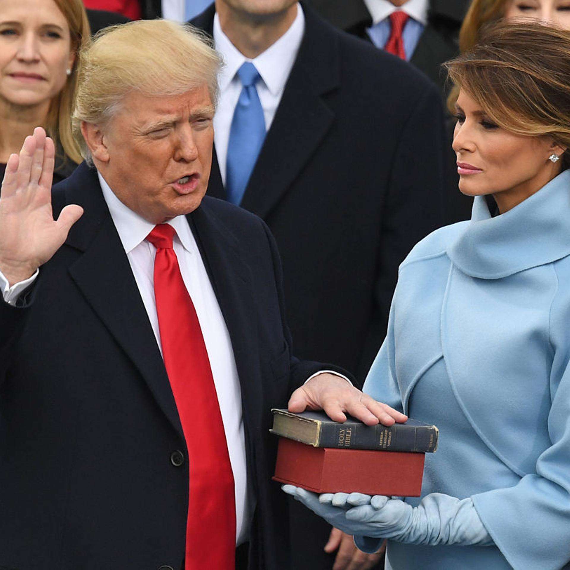 Donald Trump is sworn in as president on Jan. 20, 2017 at the U.S. Capitol in Washington, DC.
