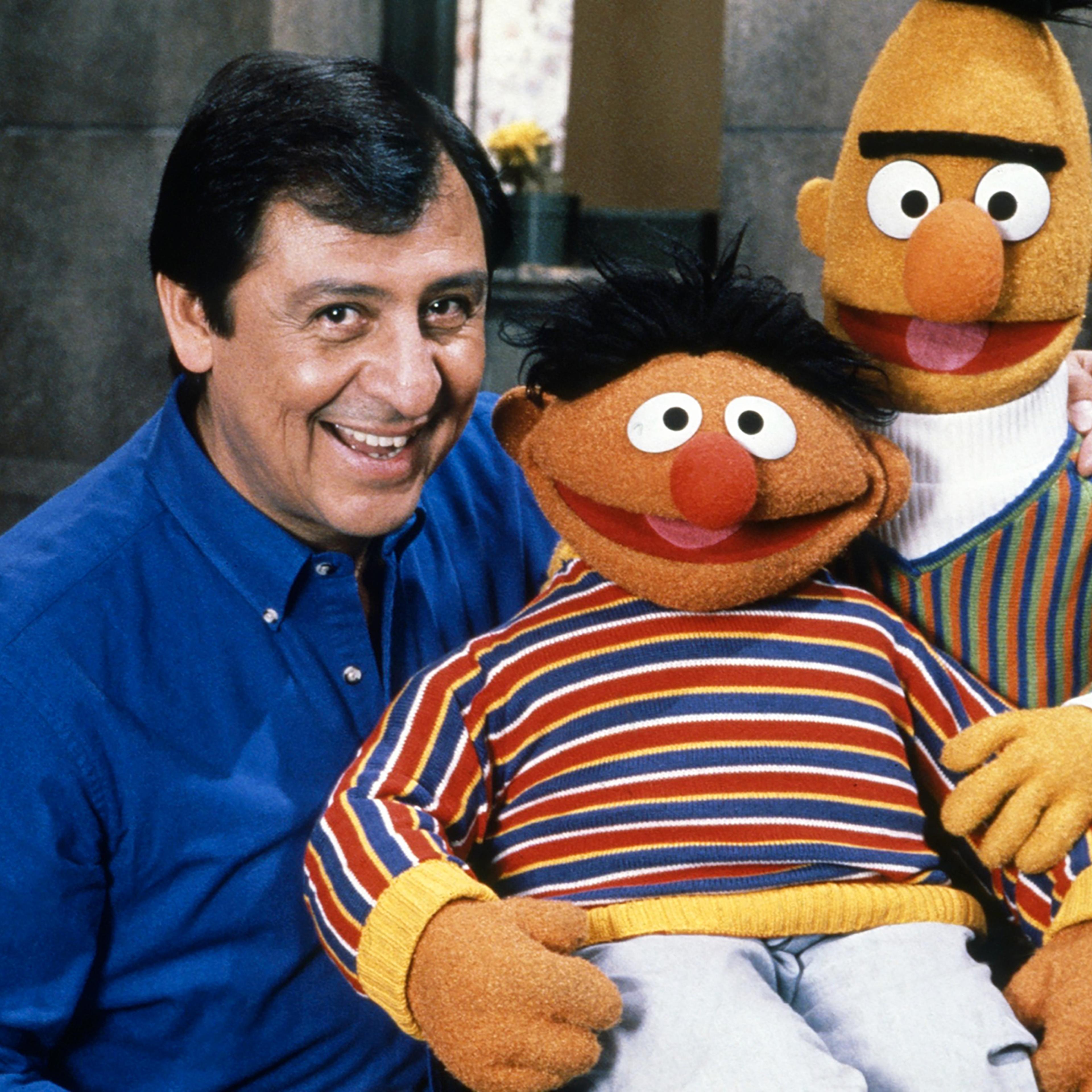 Emilio Delgado with Ernie and Bert in the '90s on Sesame Street