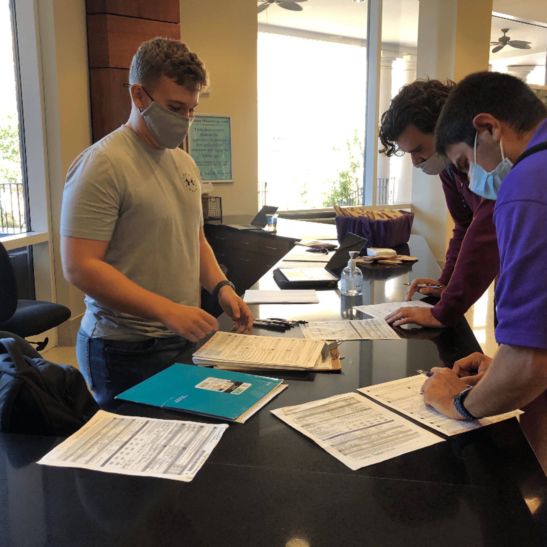 Students register to vote on National Voter Registration Day at High Point University in North Carolina.
