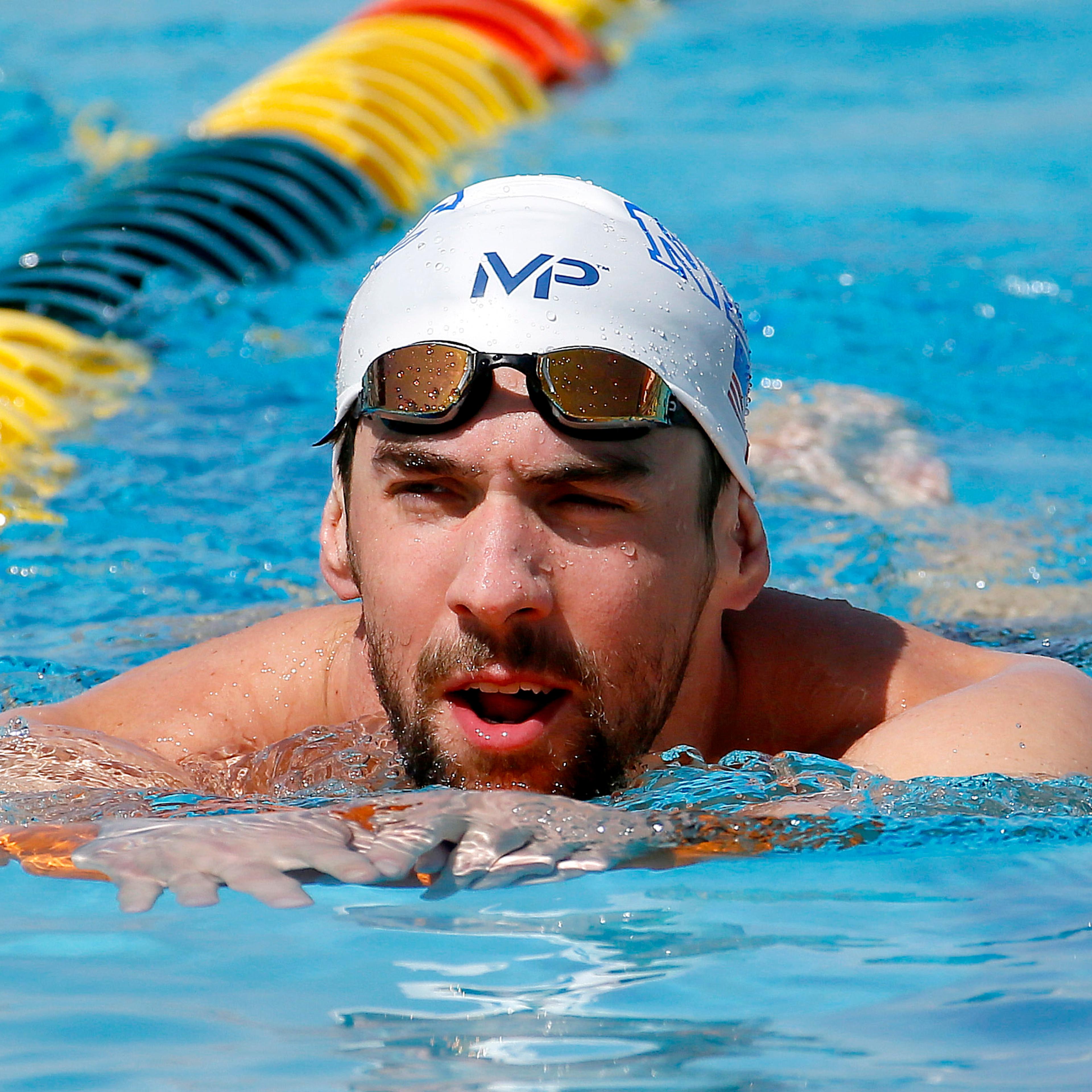 Michael Phelps during a practice session in Mesa, Ariz. on April 15, 2015.