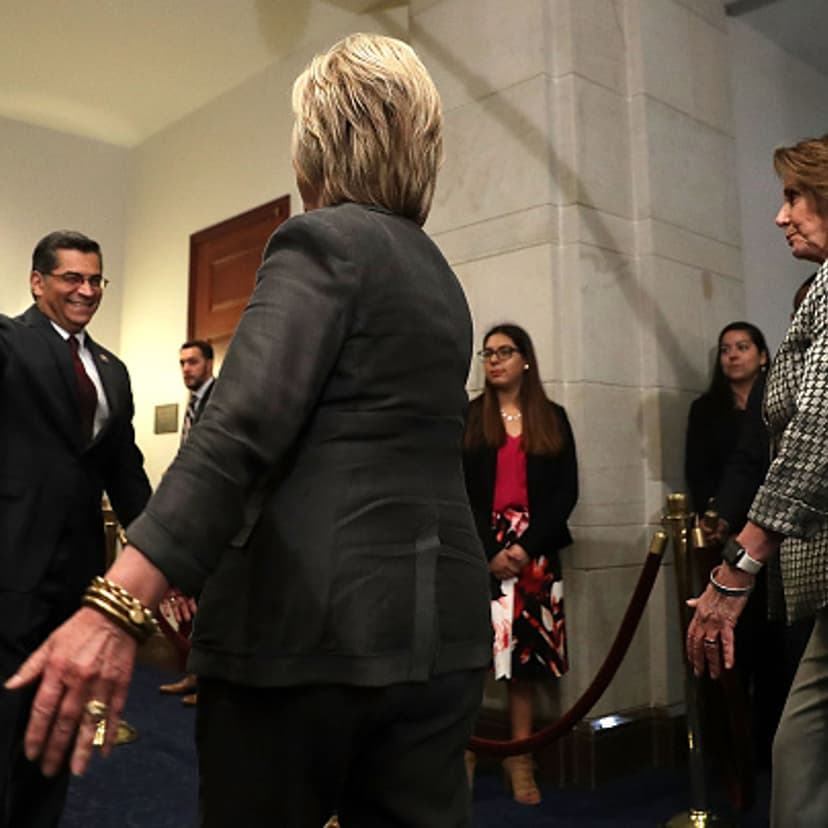 Presidential Candidate Hillary Clinton Meets With House Democrats On Capitol HIll