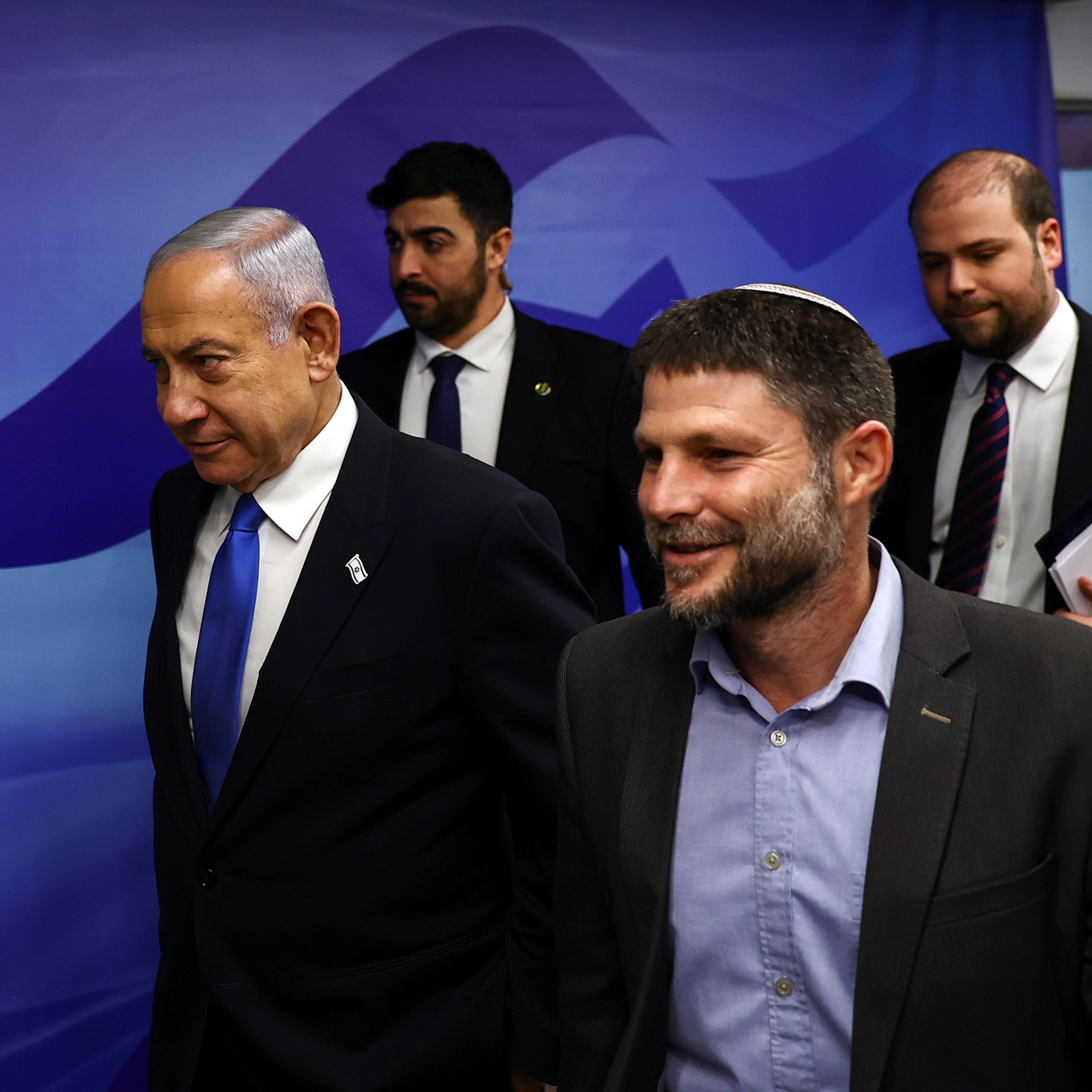 Israeli Prime Minister Benjamin Netanyahu arrives to attend a cabinet meeting at the Prime Minister's office in Jerusalem on Feb. 23