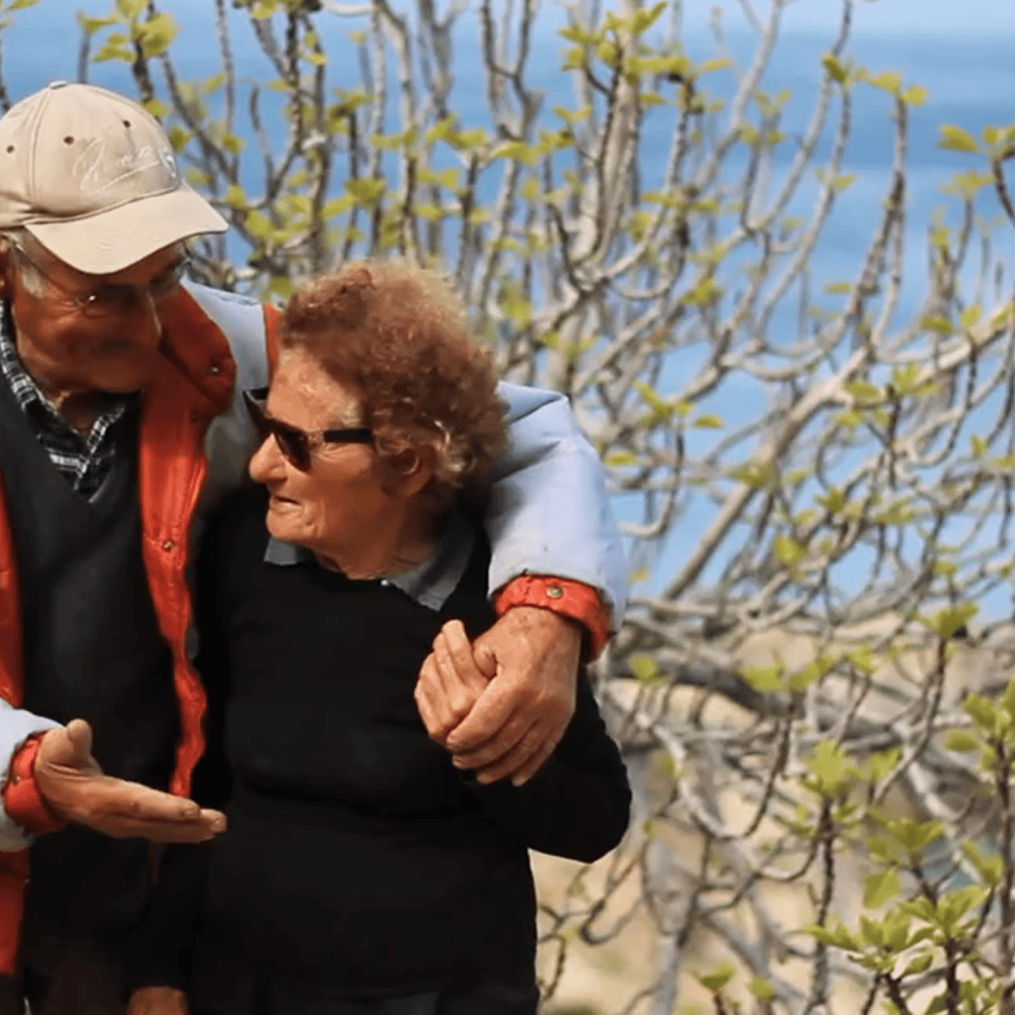 Giannis Melis and his wife on the island of Ikaria.