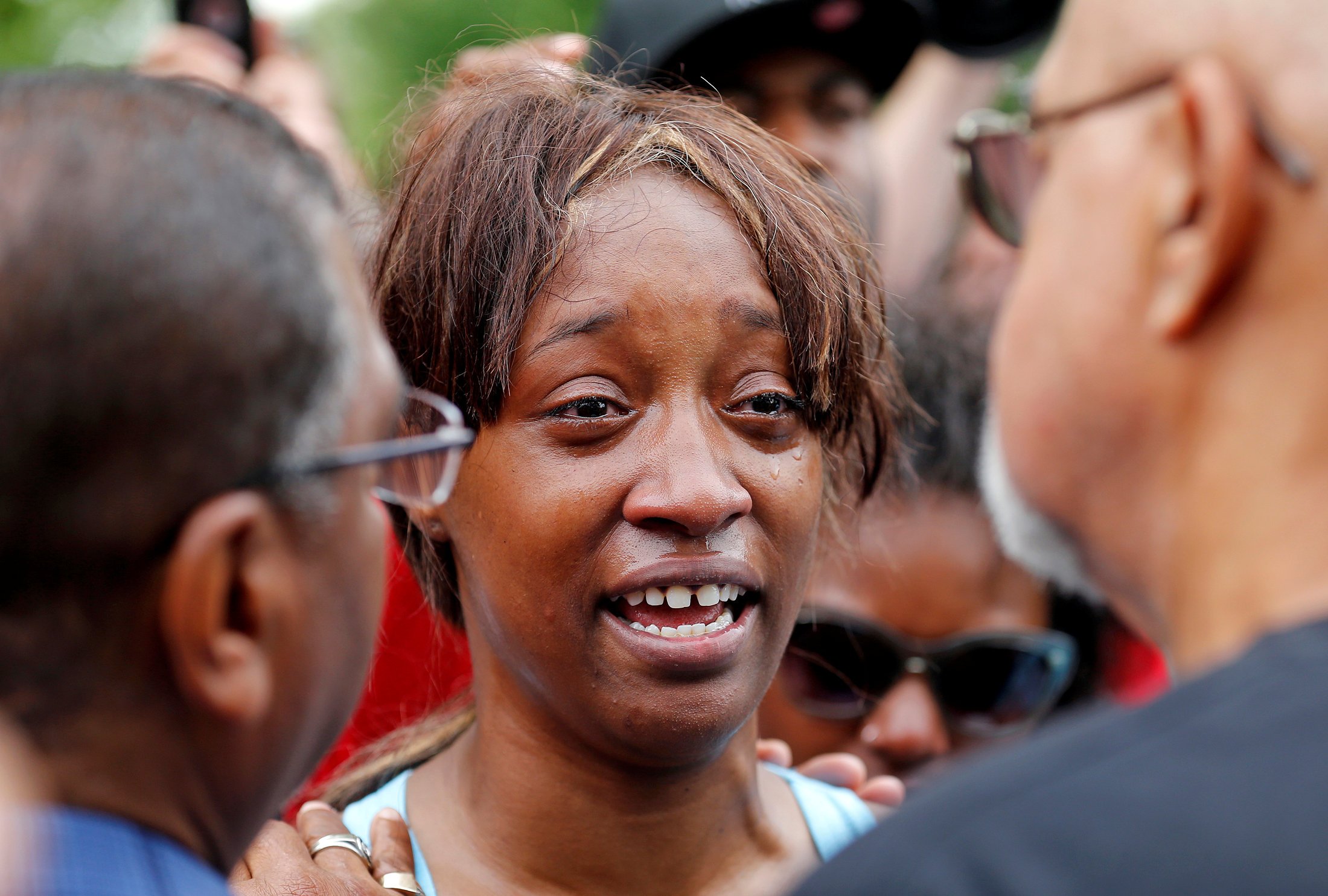 Diamond Reynolds weeps after she recounts the incidents that led to the fatal shooting of her boyfriend Philando Castile by Minneapolis area police in St Paul