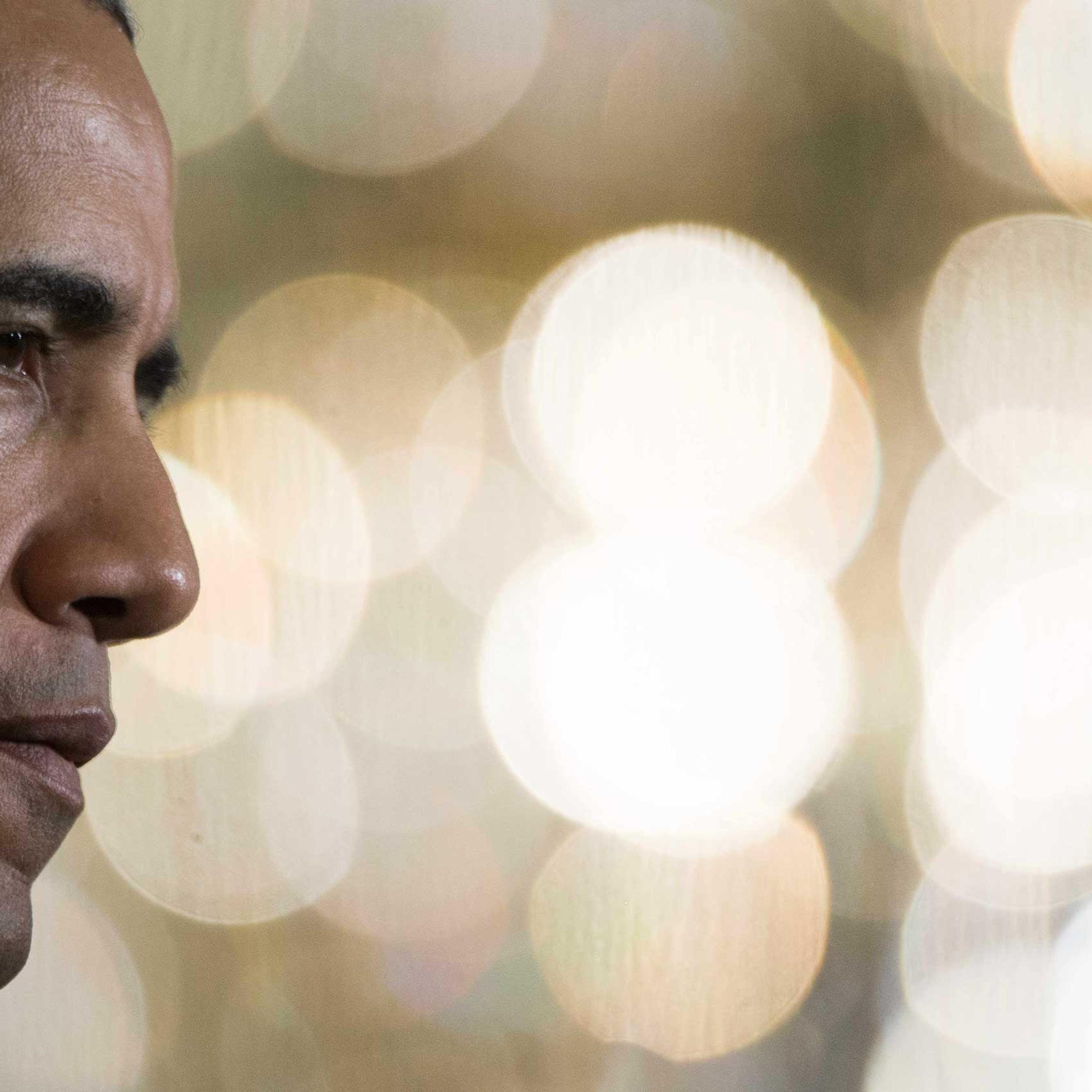 President Obama speaks during a press conference at the White House in Washington, DC, April 17, 2015.