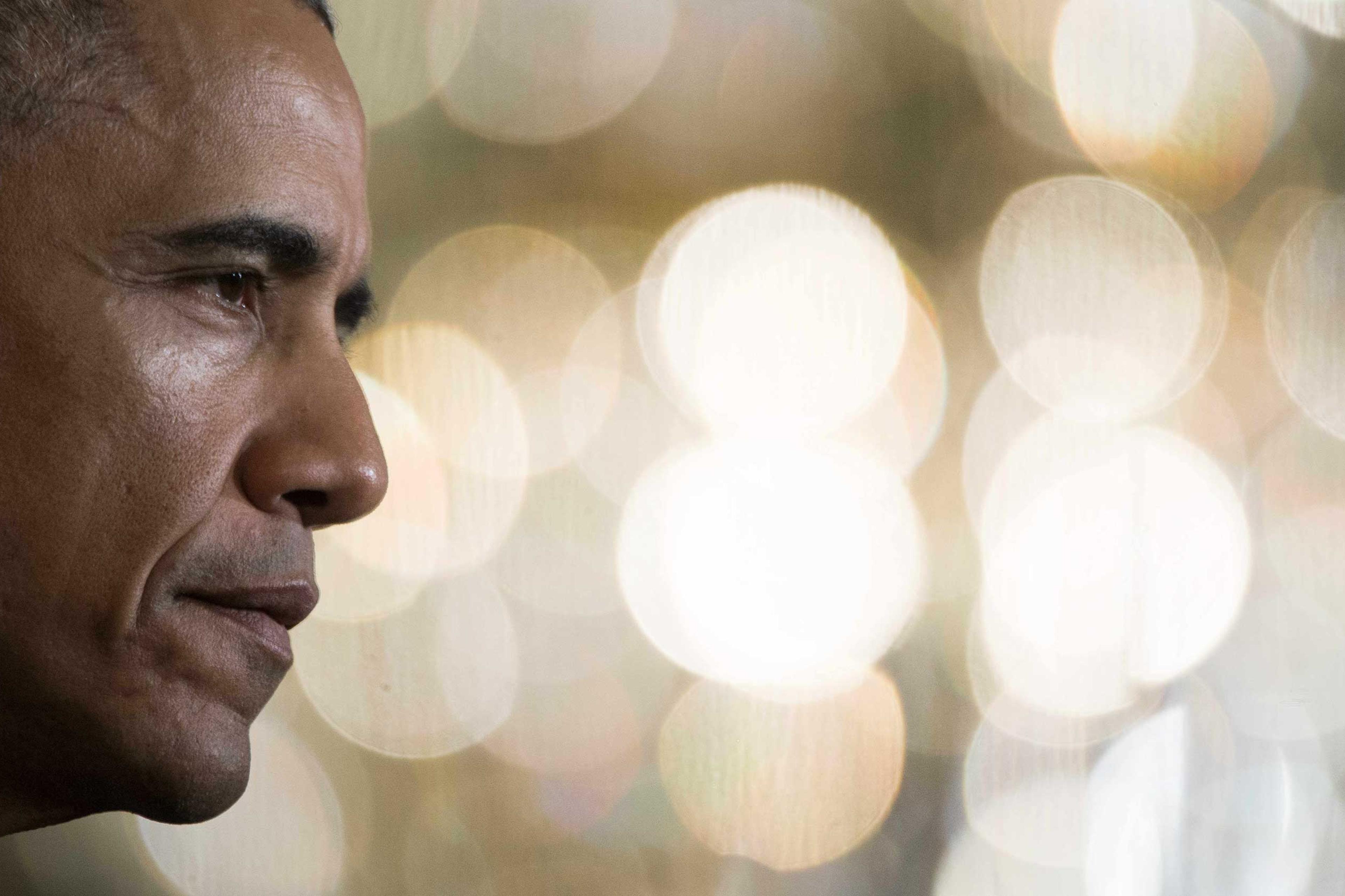 President Obama speaks during a press conference at the White House in Washington, DC, April 17, 2015.