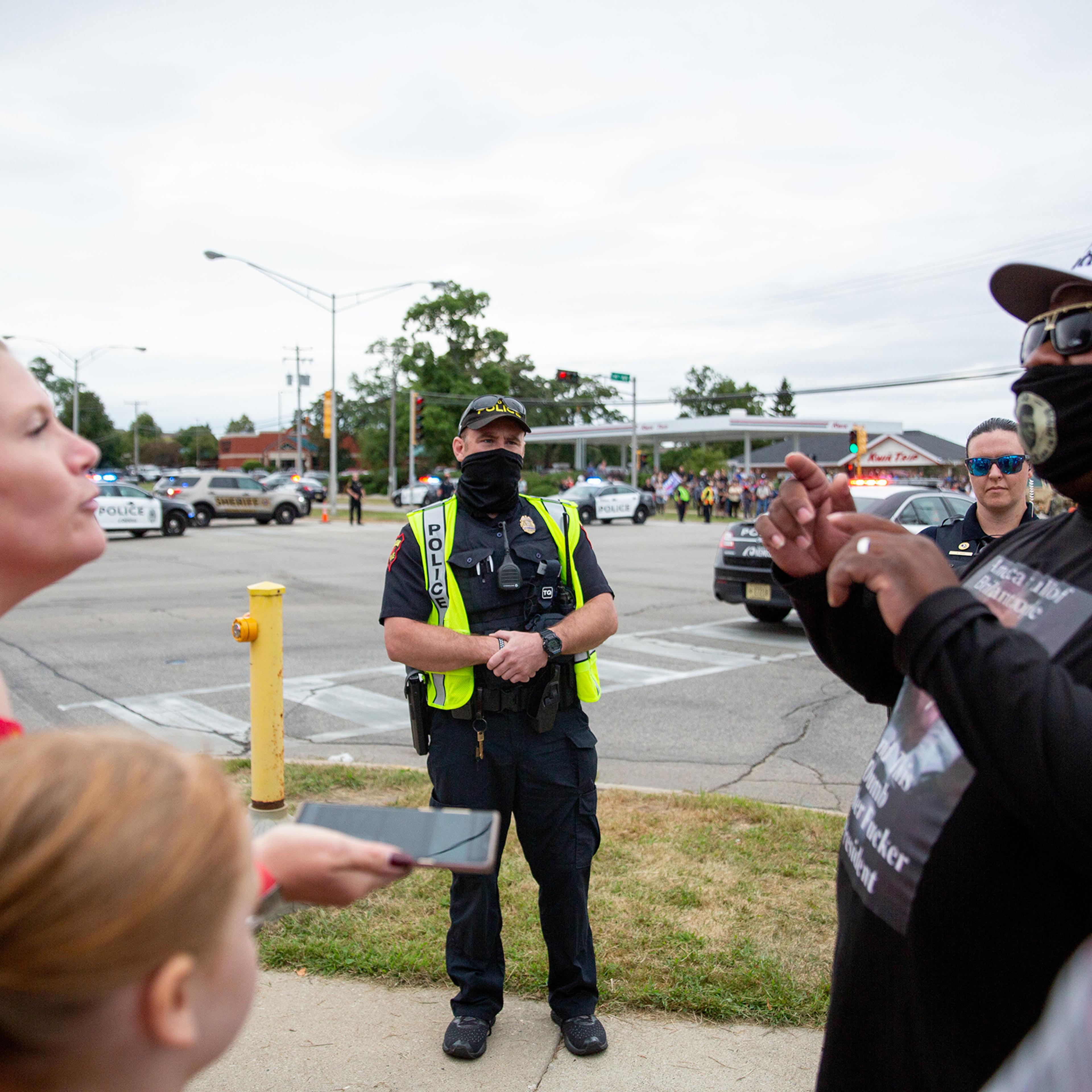 A confrontation during the President’s visit to Kenosha, Wis., on Sept. 1