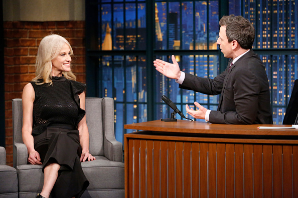 Kellyanne Conway during an interview with Seth Meyers on January 10, 2016
