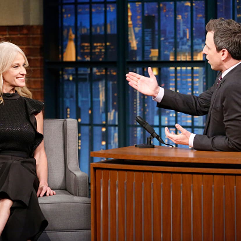 Kellyanne Conway during an interview with Seth Meyers on January 10, 2016