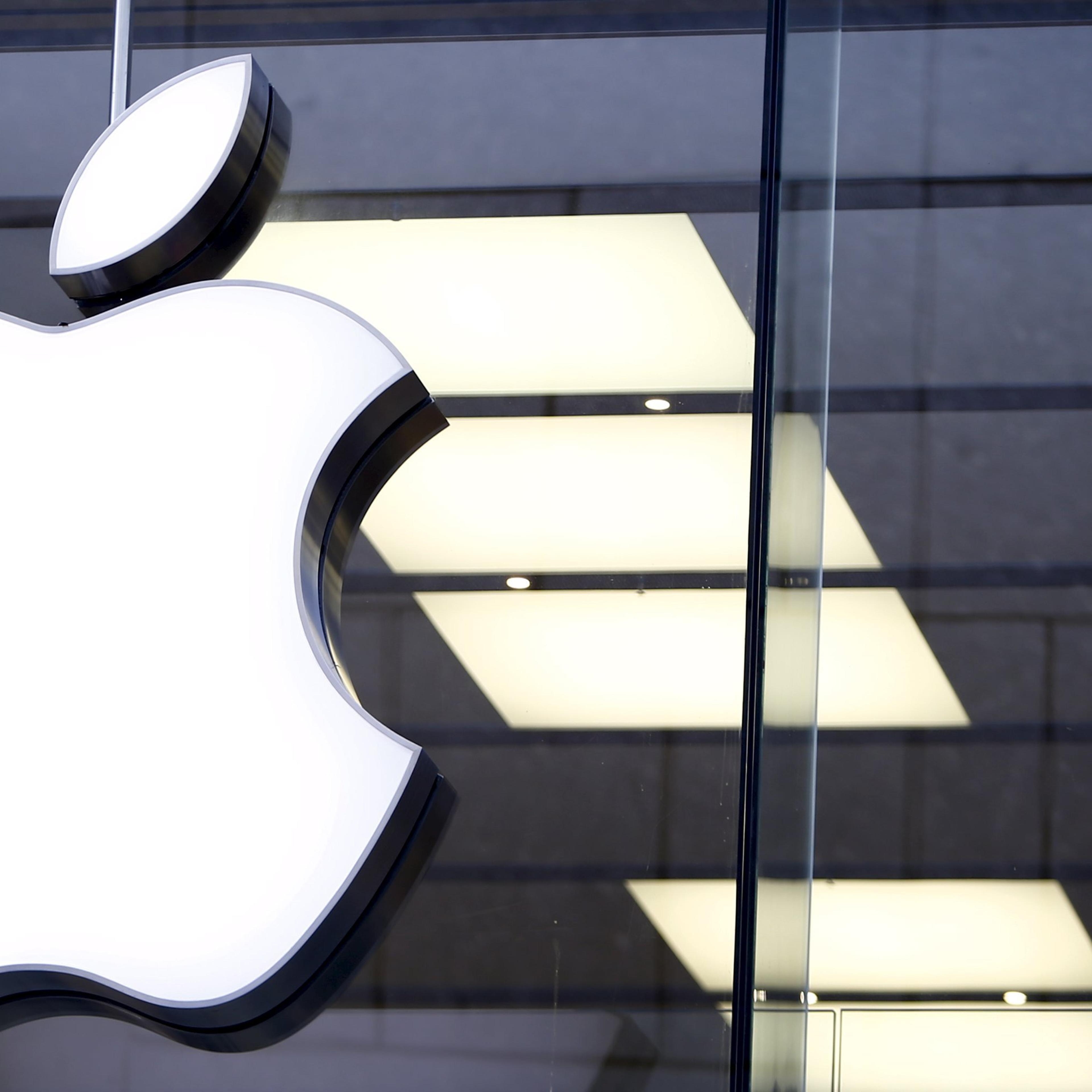 File photo of Apple logo at the Apple store in Munich