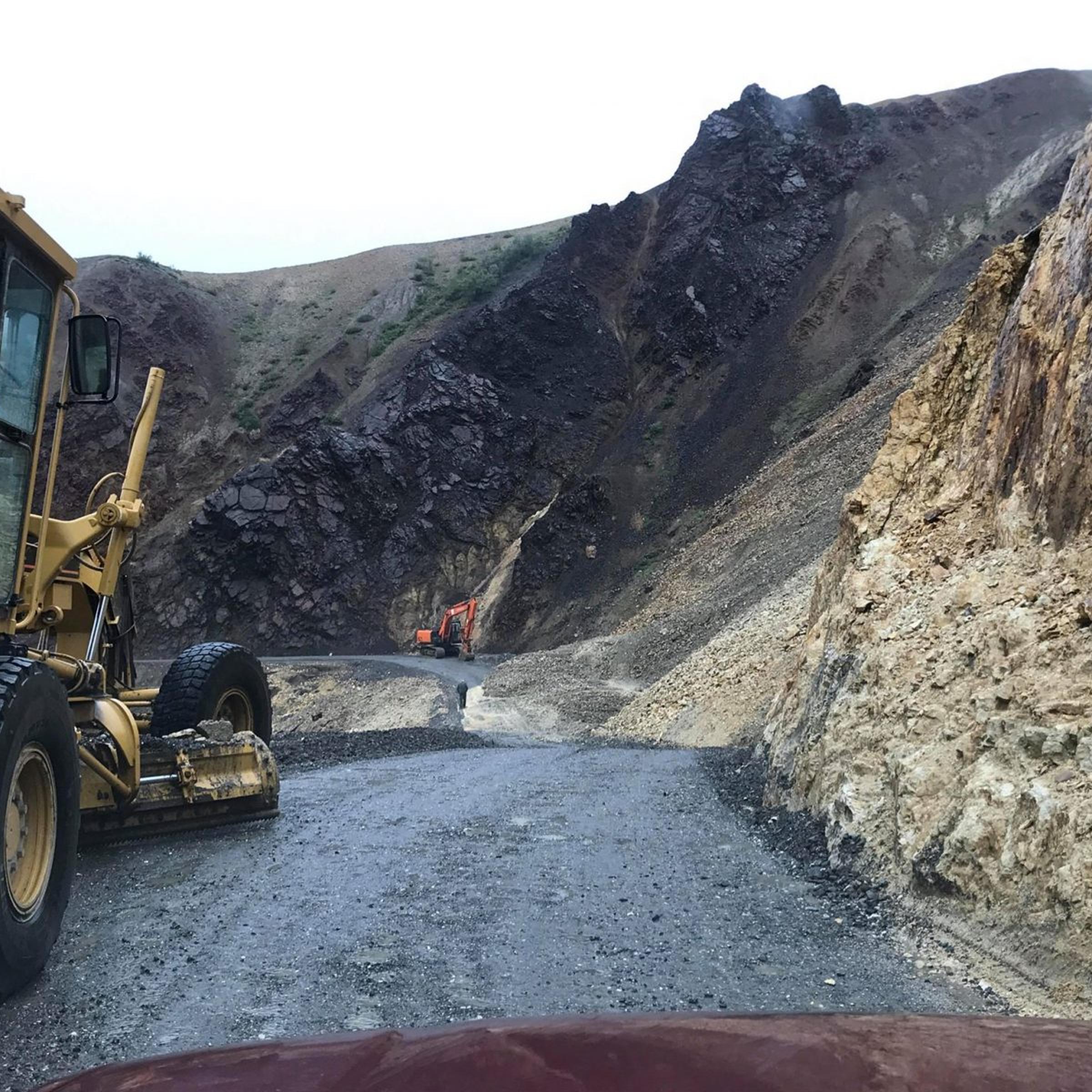 Repairing the one road through Denali National Park after a rock slide in 2019.