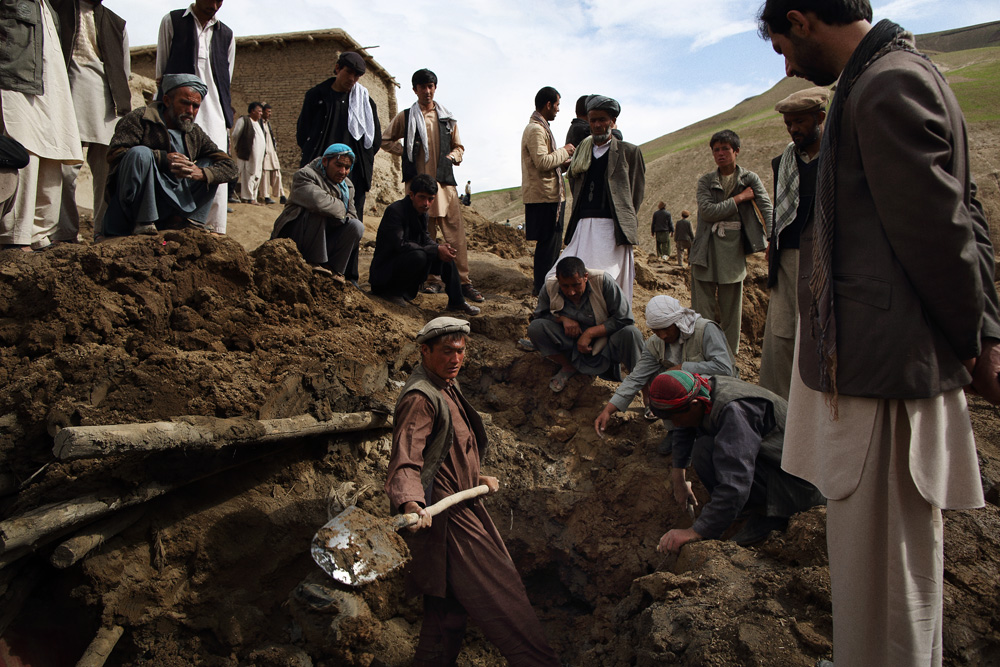 Approximately 24 hours after 2 landslides buried over 2000 residents of Argo district in the mountainous northeastern state of Badakhshan under hundreds of feet of mud. The first landslide buried some 300 homes and those who had been inside or on the str