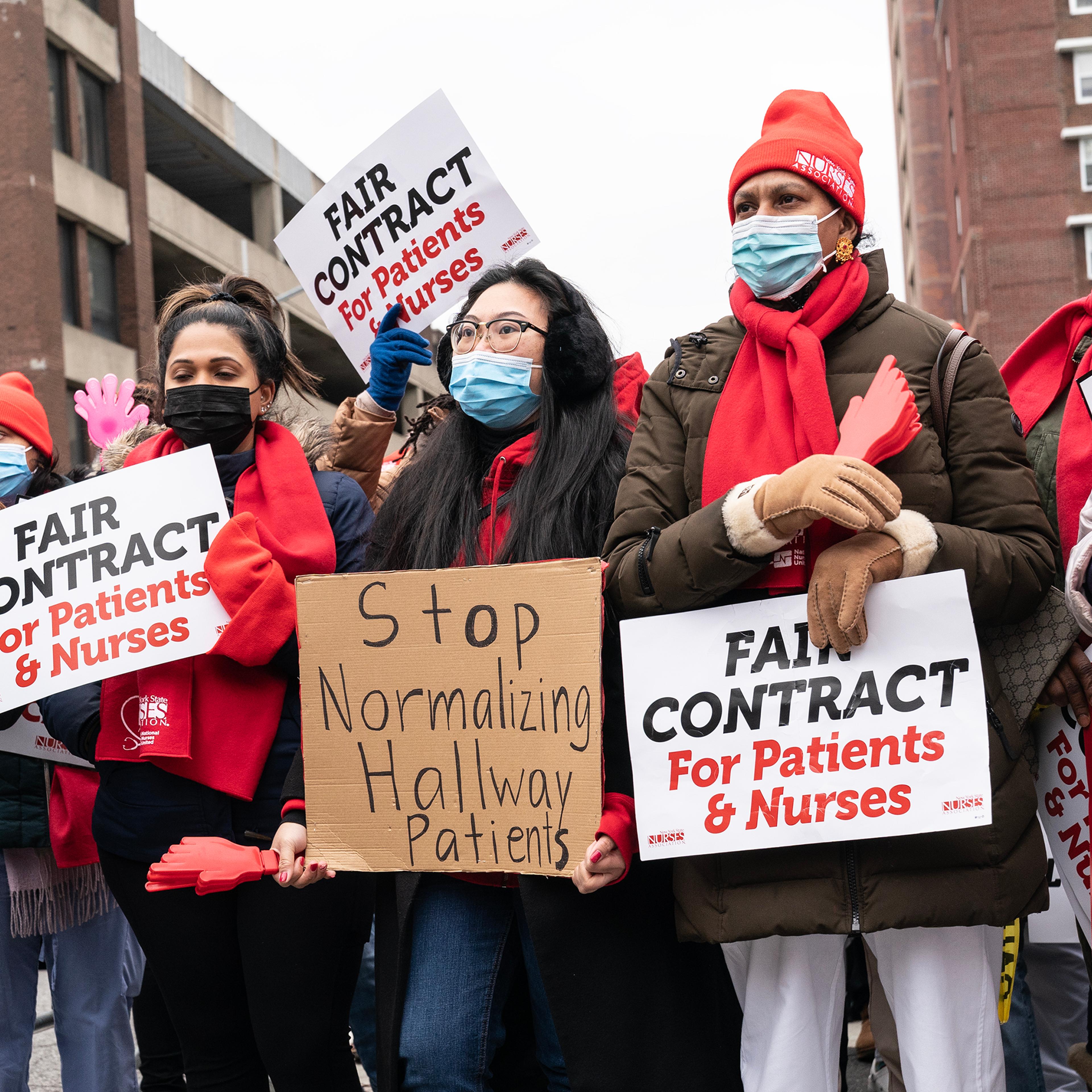 Nurses at Montefiore Medical Center in New York continue to