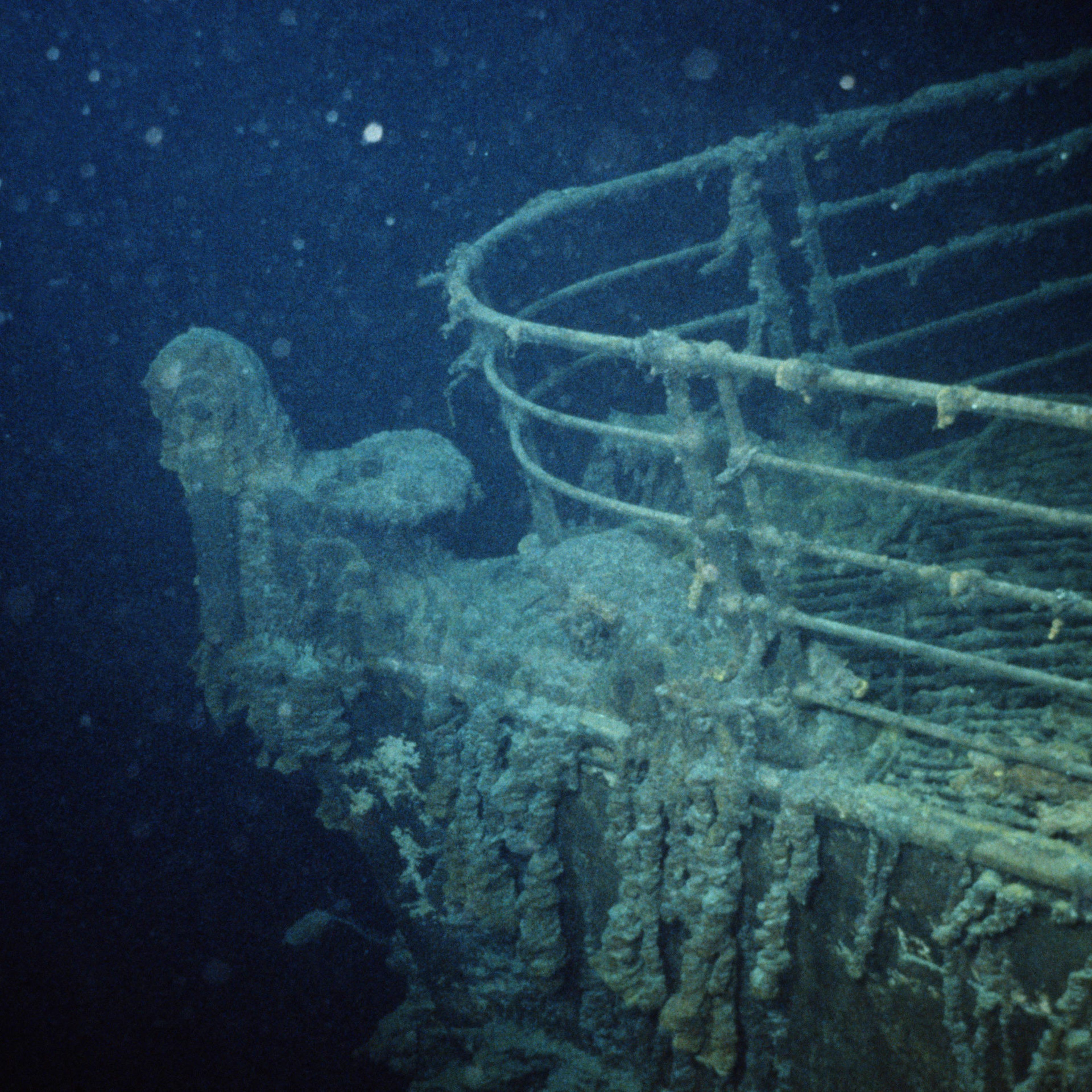 ca. 1985 --- The prow of the HMS Titanic, as she lies on the Atlantic Ocean floor south of Newfoundland.