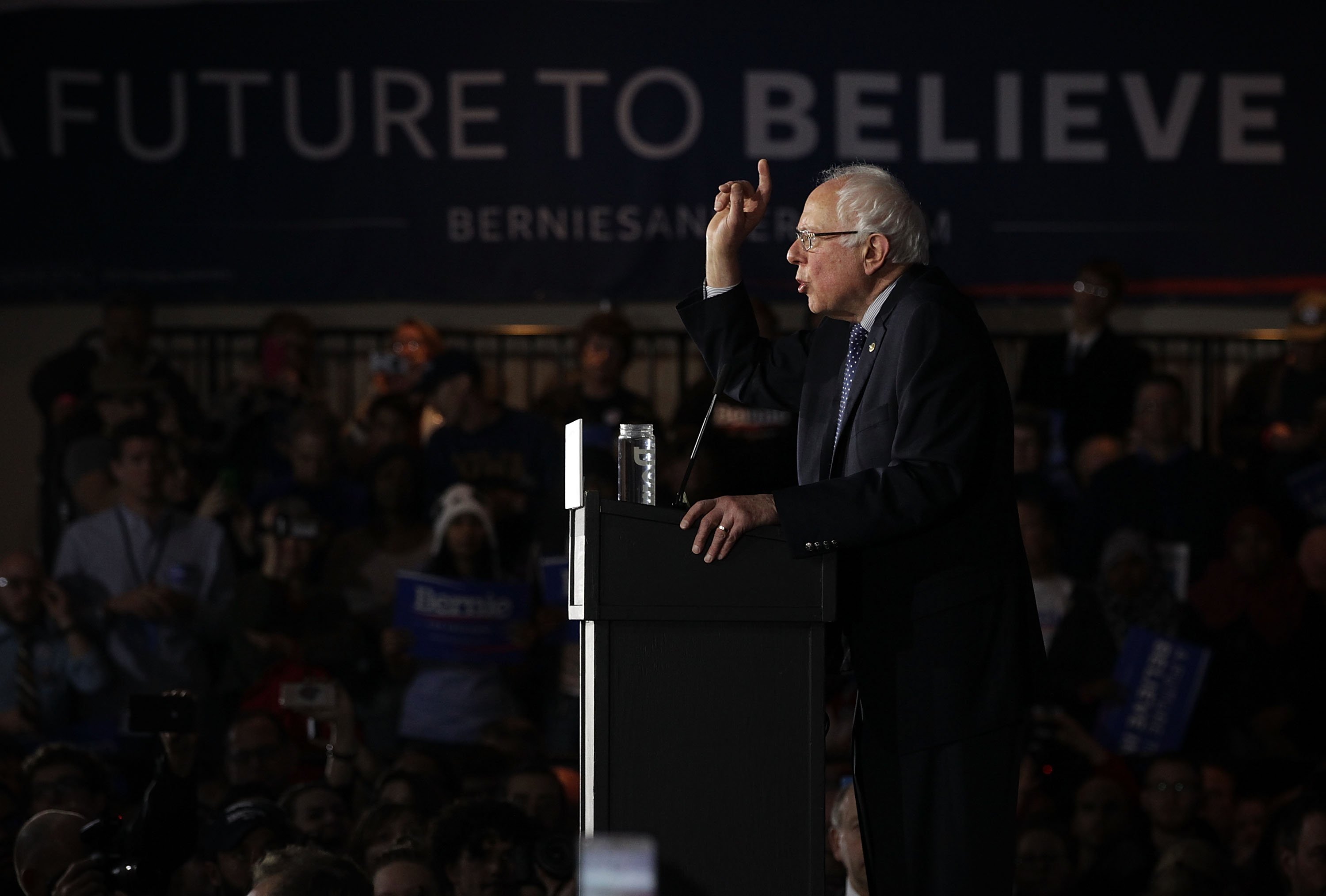 Democratic Presidential Candidate Bernie Sanders Holds Iowa Caucus Night Gathering