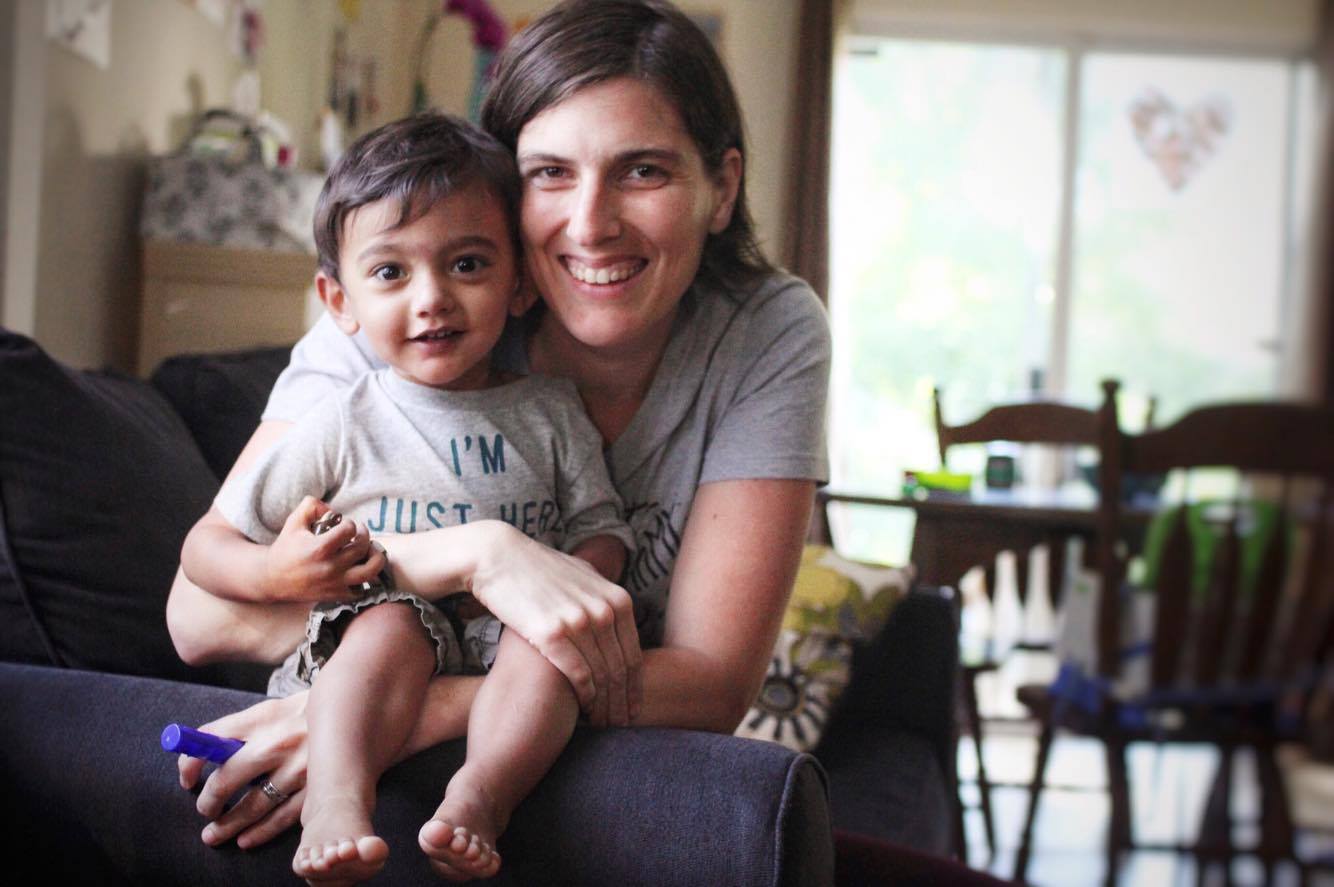 Ali Chandra, 33, with her son Ethan, 2. Ethan has heterotaxy, which causes birth defects in his internal organs. This photo was taken by Ethan's 4-year old sister Zoe. 