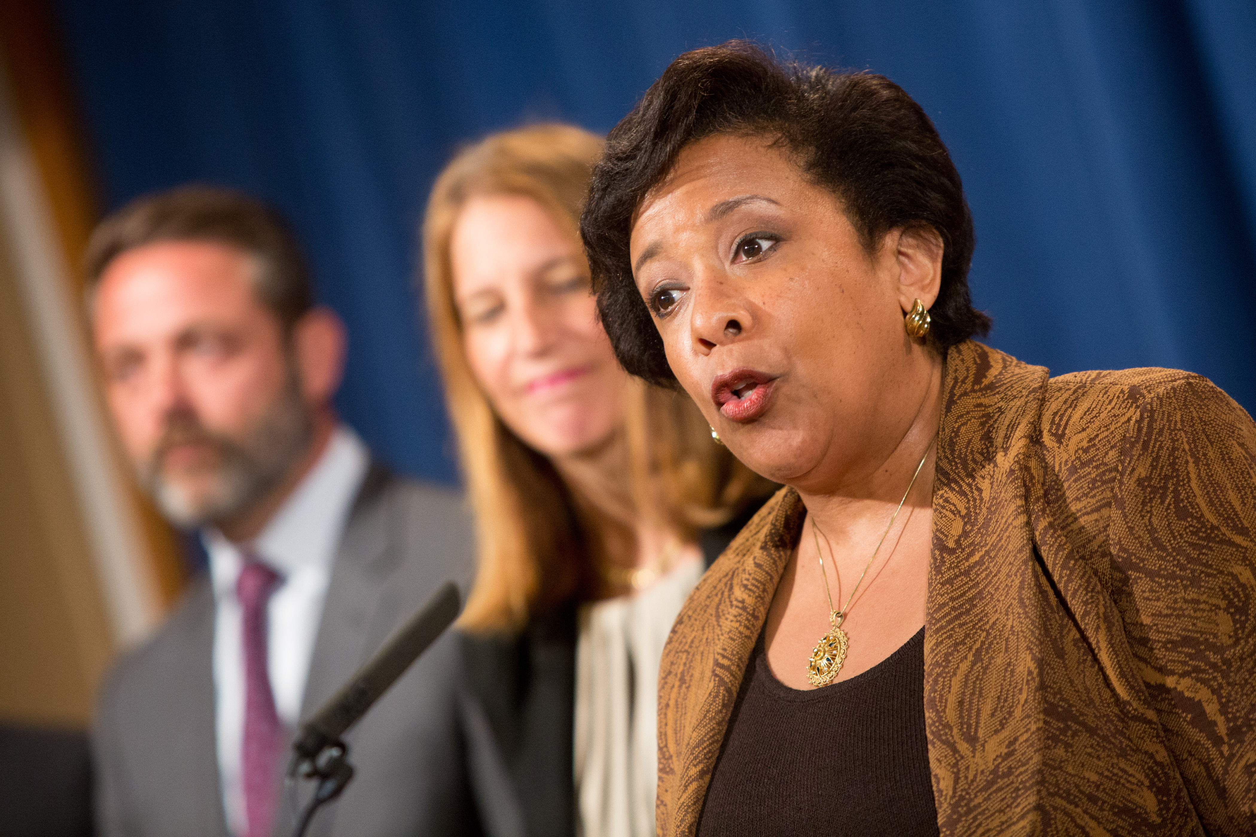 Attorney General Loretta E. Lynch speaks at a press conference in Washington, D.C. on June 22, 2016.