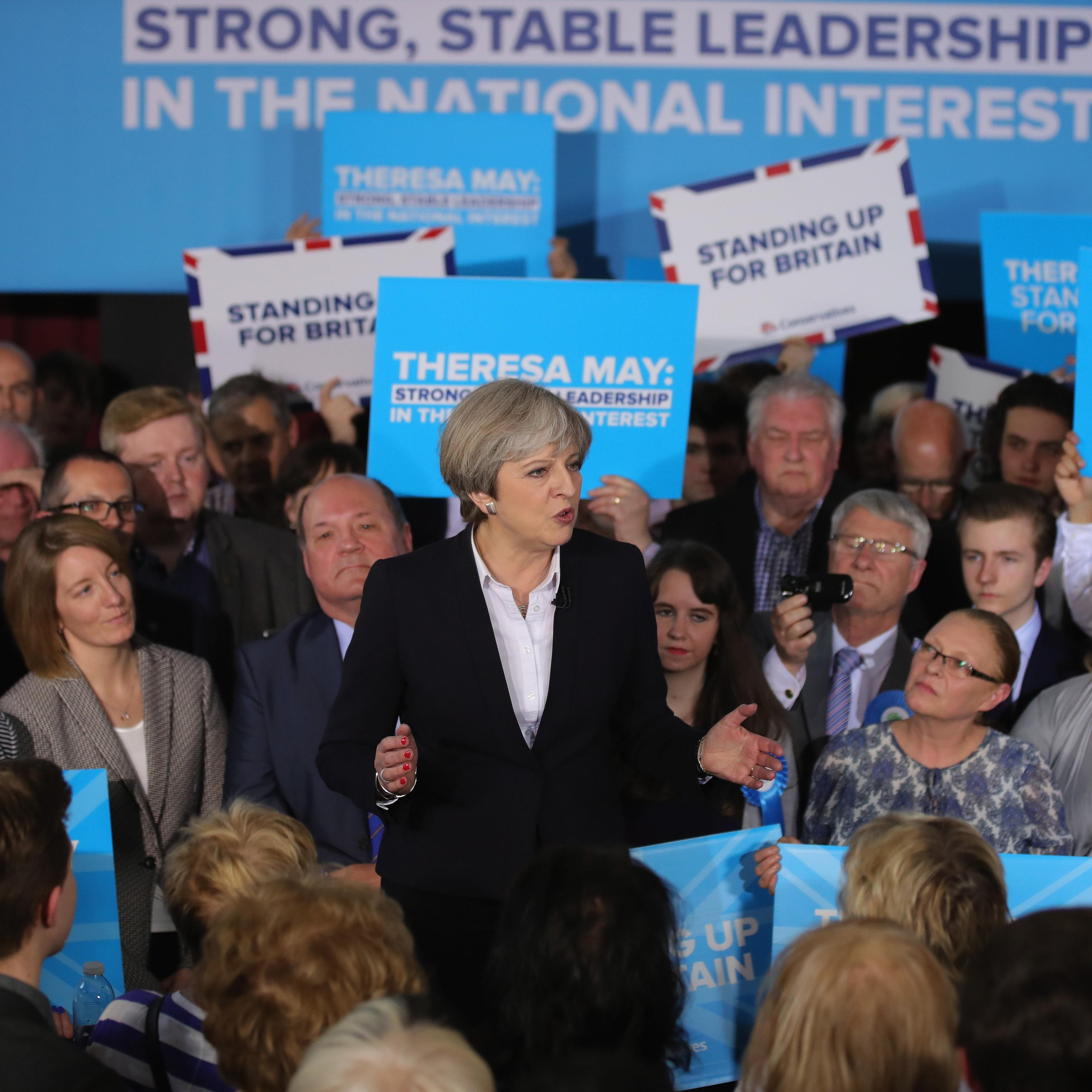 Theresa May Attends Conservative Party Election Campaign Events Across Lancashire