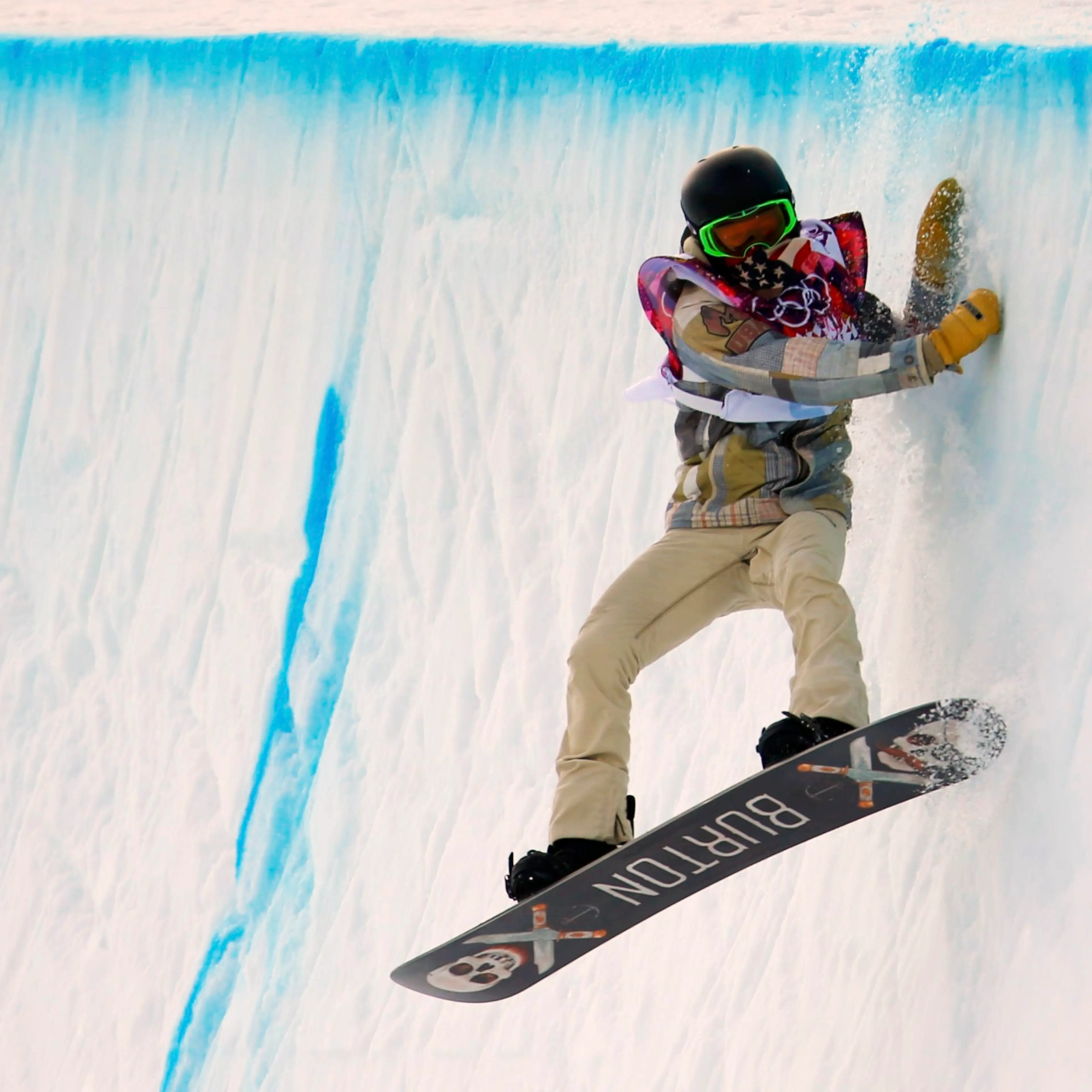 Shaun White of the U.S. competes during the men's snowboard halfpipe qualification round.