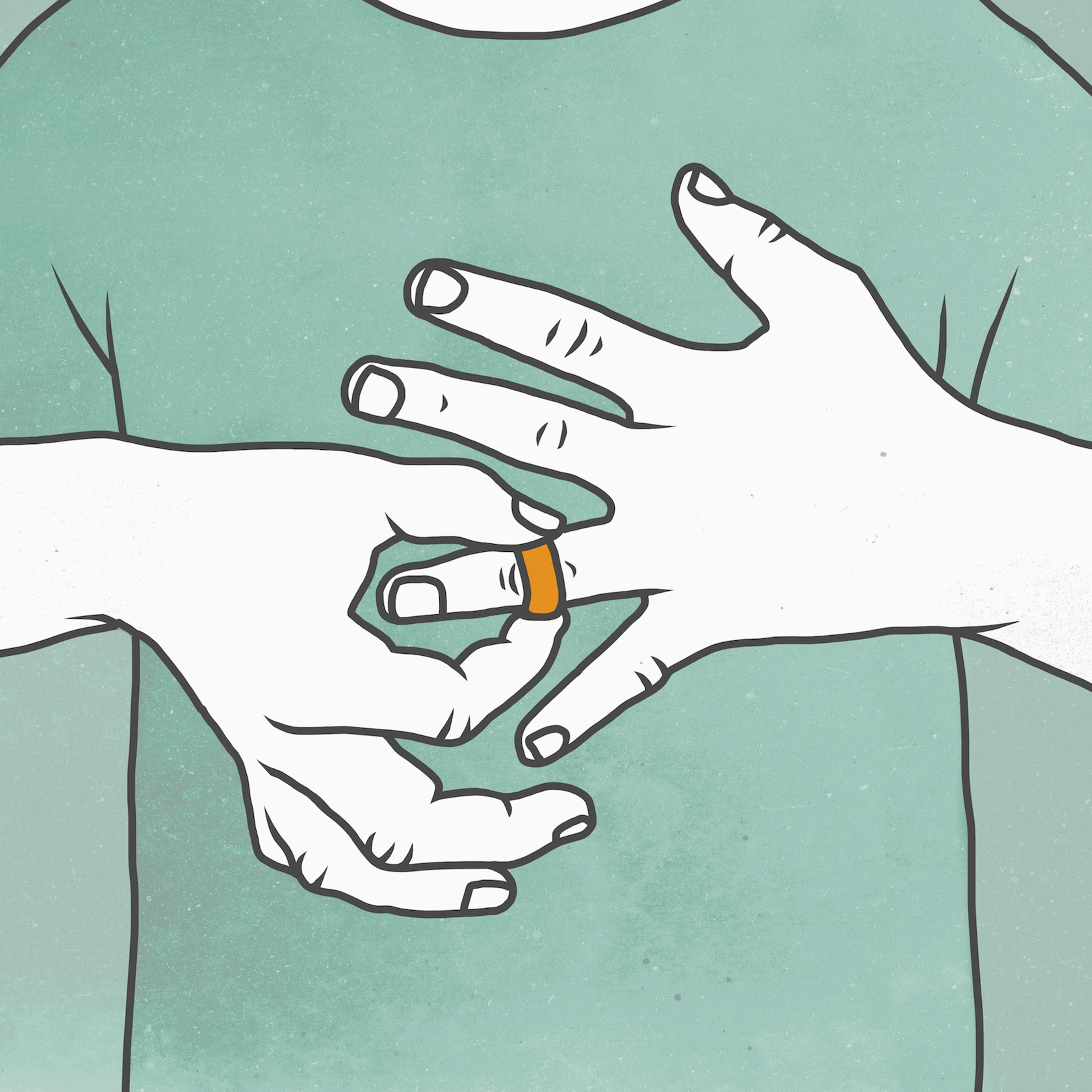Man removing wedding ring