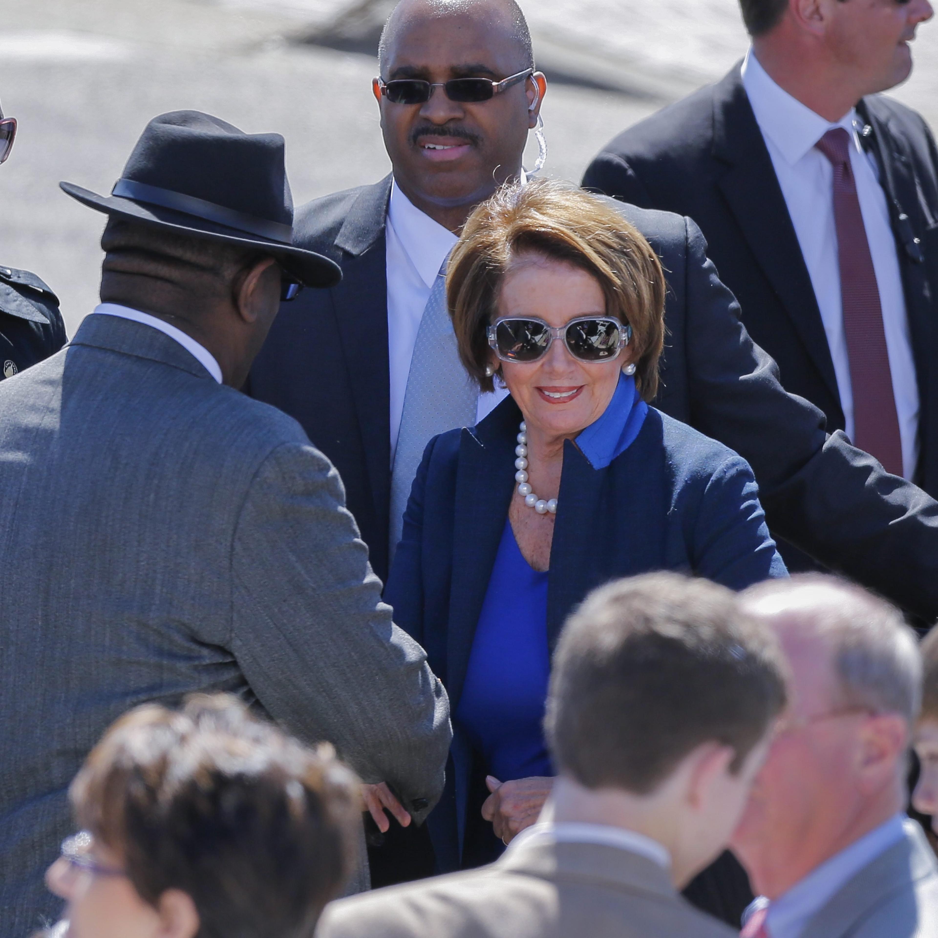 Commemorating the 50th anniversary of Bloody Sunday crossing of the Edmund Pettus Bridge in Selma, Alabama, USA