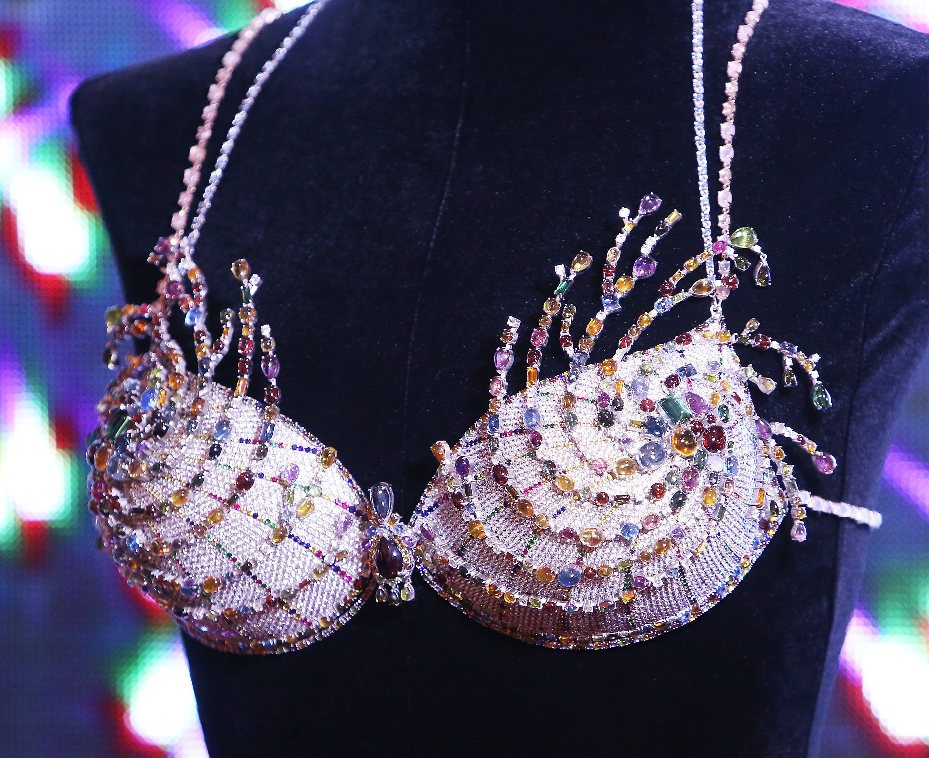 Victoria's Secret Angel Lily Aldridge reveals the $2 Million 2015 Fireworks Fantasy Bra held at Victoria's Secret on November 2, 2015 in Santa Monica, California.
