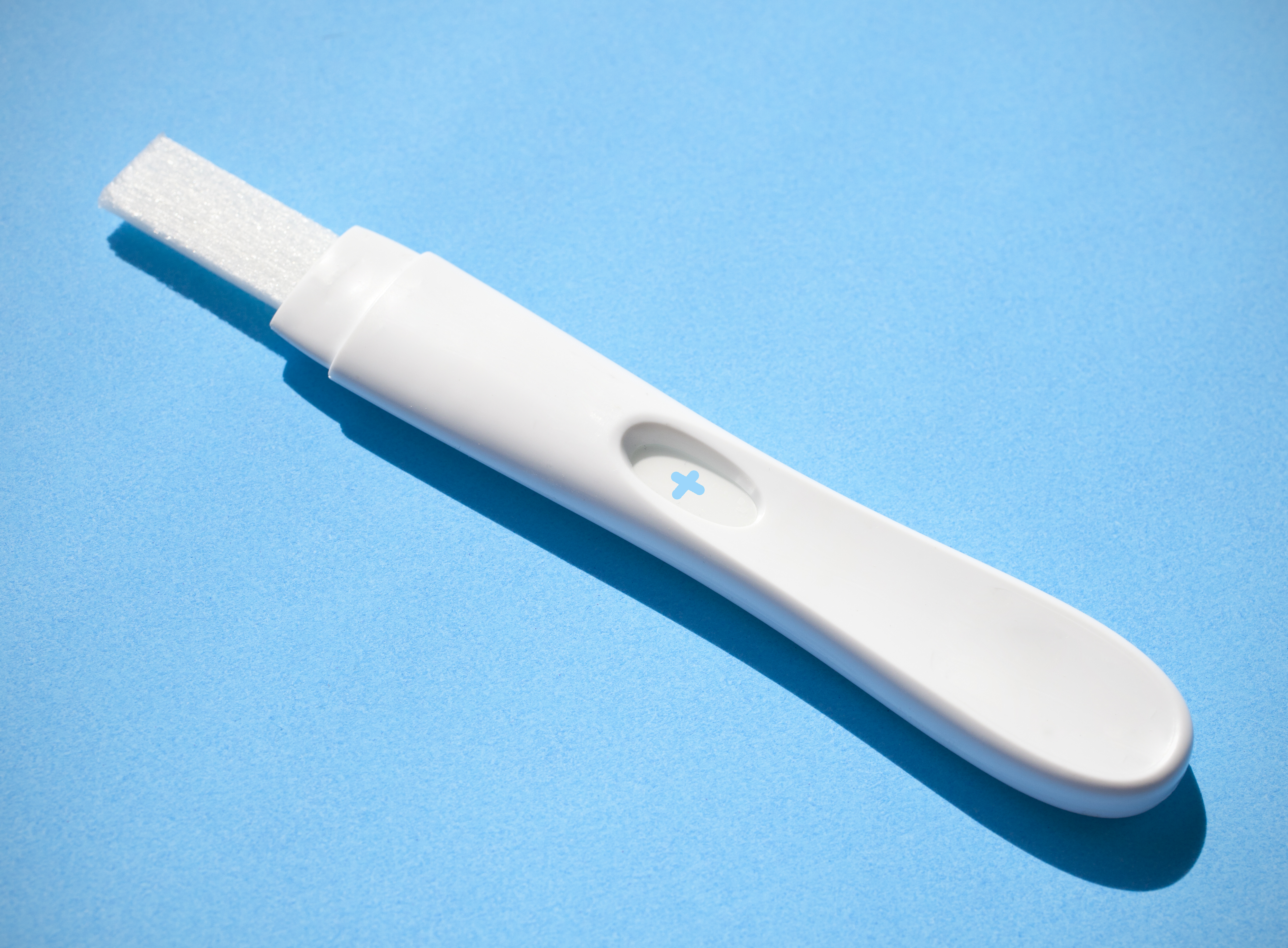 Pregnancy test showing positive result