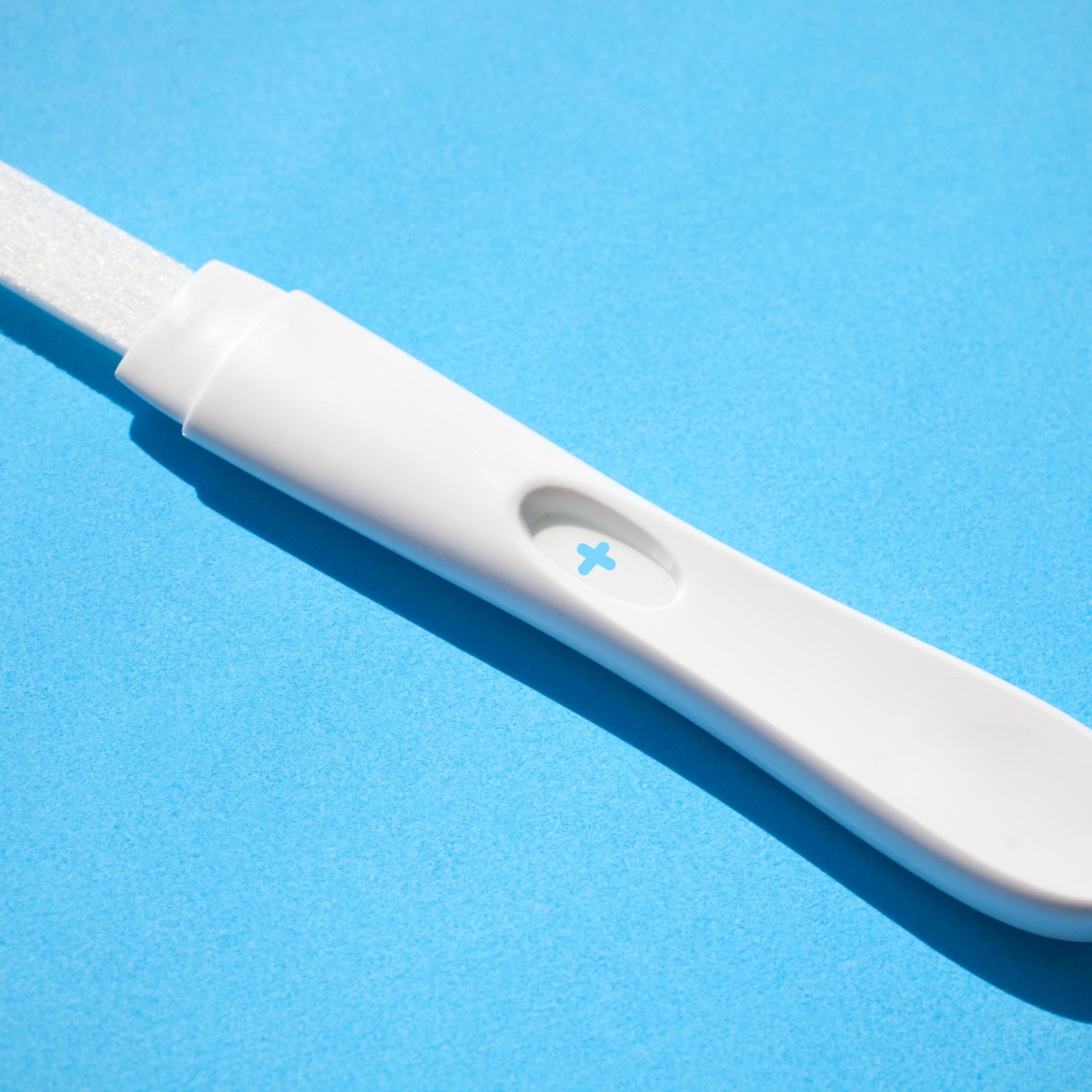 Pregnancy test showing positive result