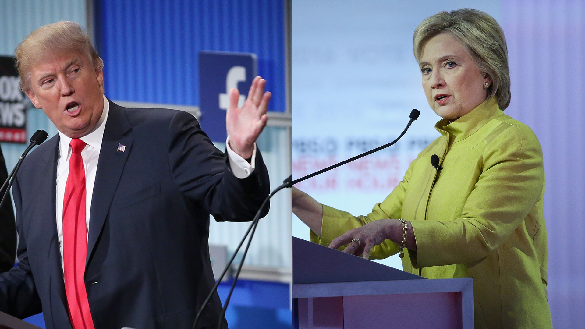 Photo illustration of Donald Trump and Hillary Clinton 