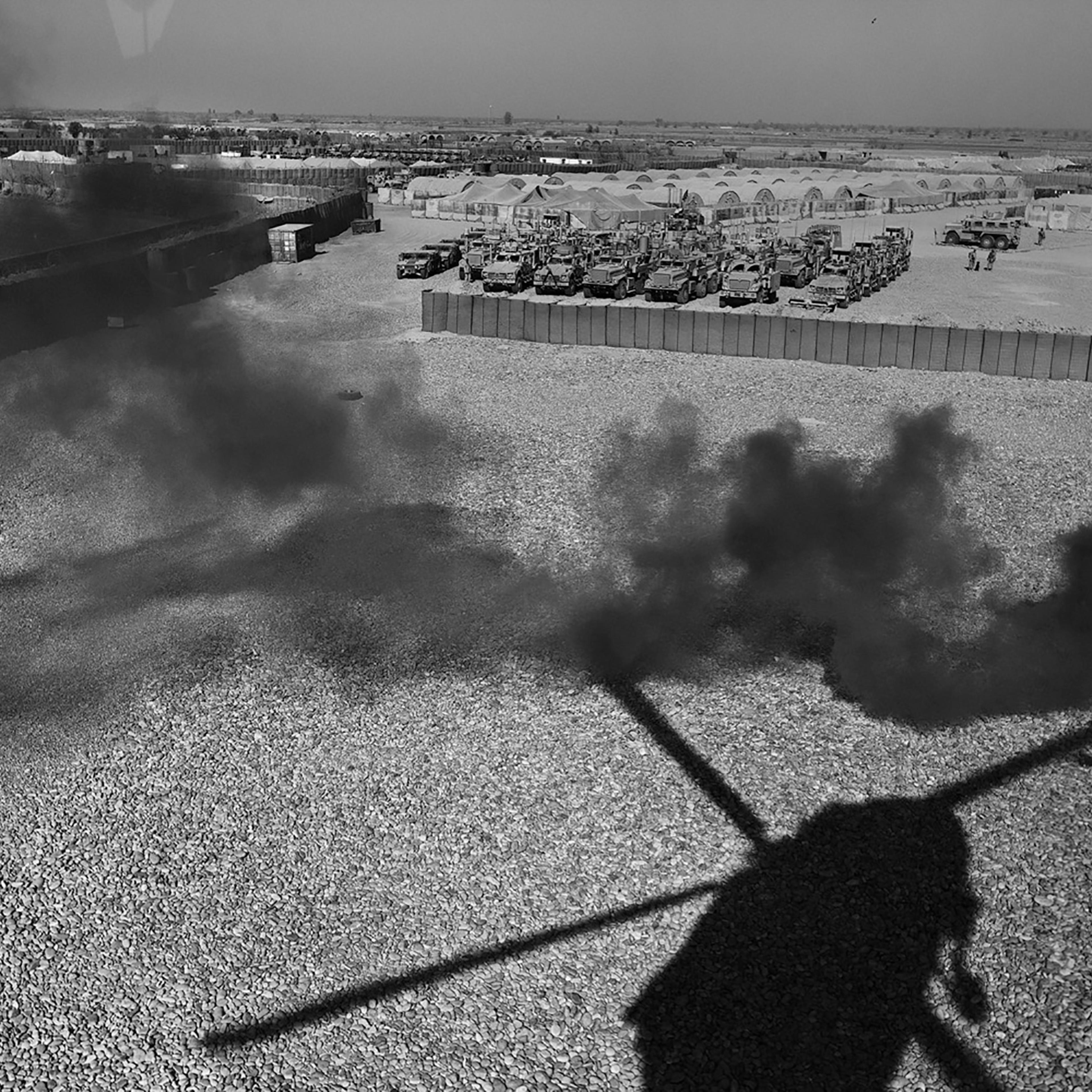 A Black Hawk helicopter lifts off from a base in southern Afghanistan.