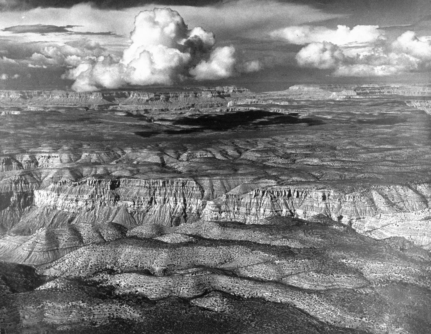 An aerial view, not originally published in LIFE, of Grand Canyon National Park, 1947. <b>NOTE: This image is best viewed in "Full Screen" mode. See button at right.</b>