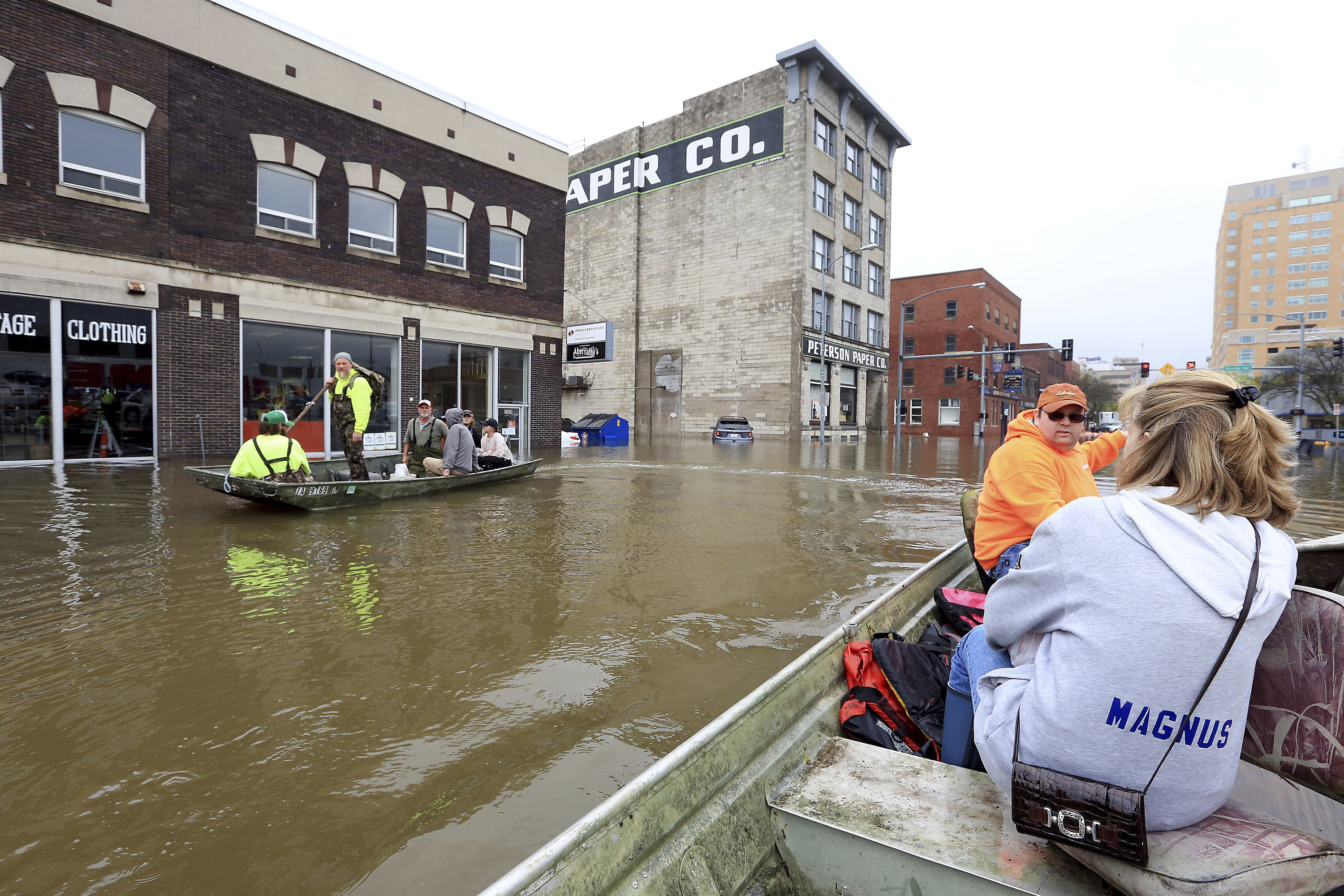 The Mississippi River broke 1993 flooding record at Rock Island, Illinois just west of Chicago when levels rose 7.7 feet above flood stage.